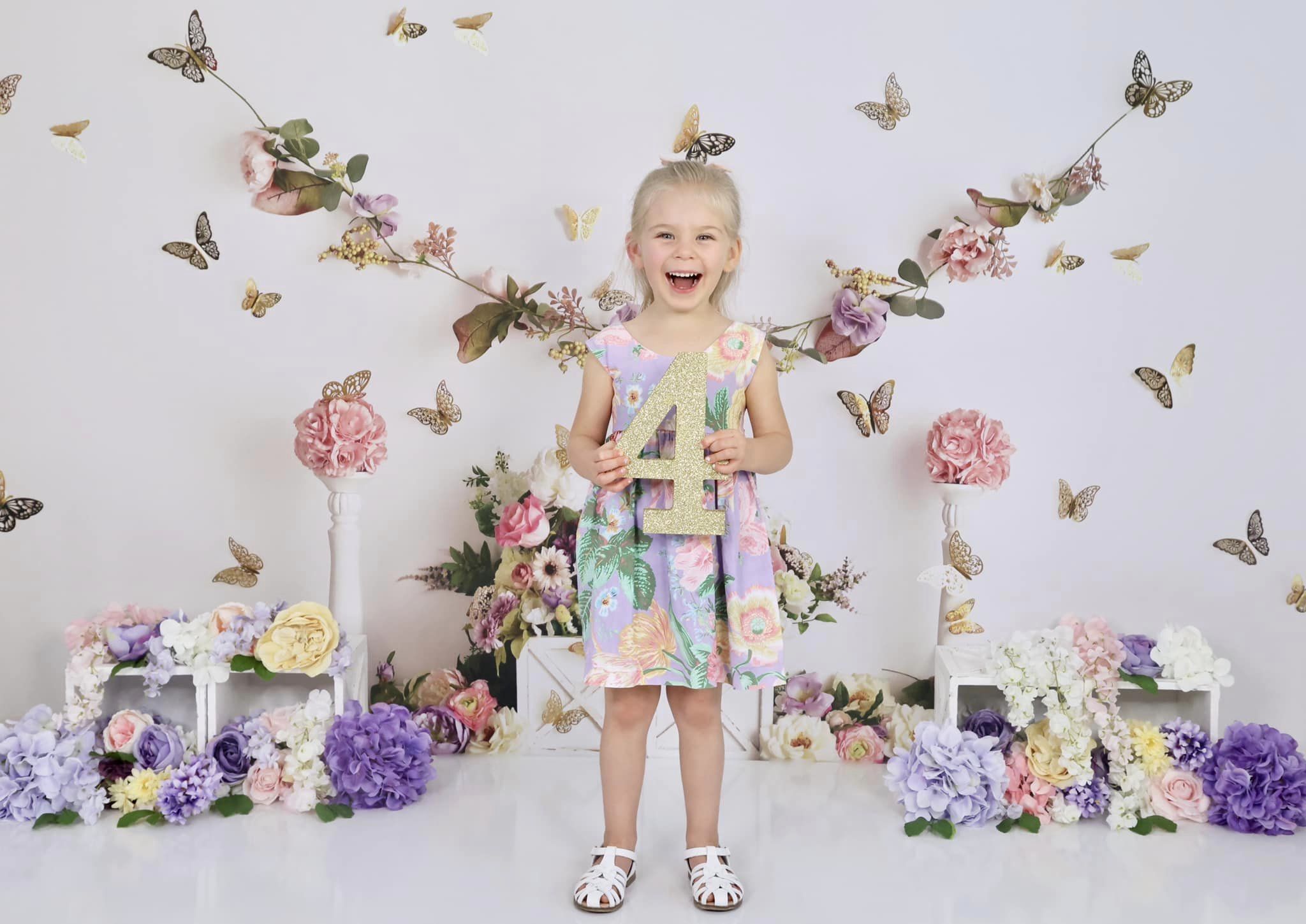 Kate Jardin Papillons Anniversaire Toile de fond conçue par Mandy Ringe - Kate Backdrop FR