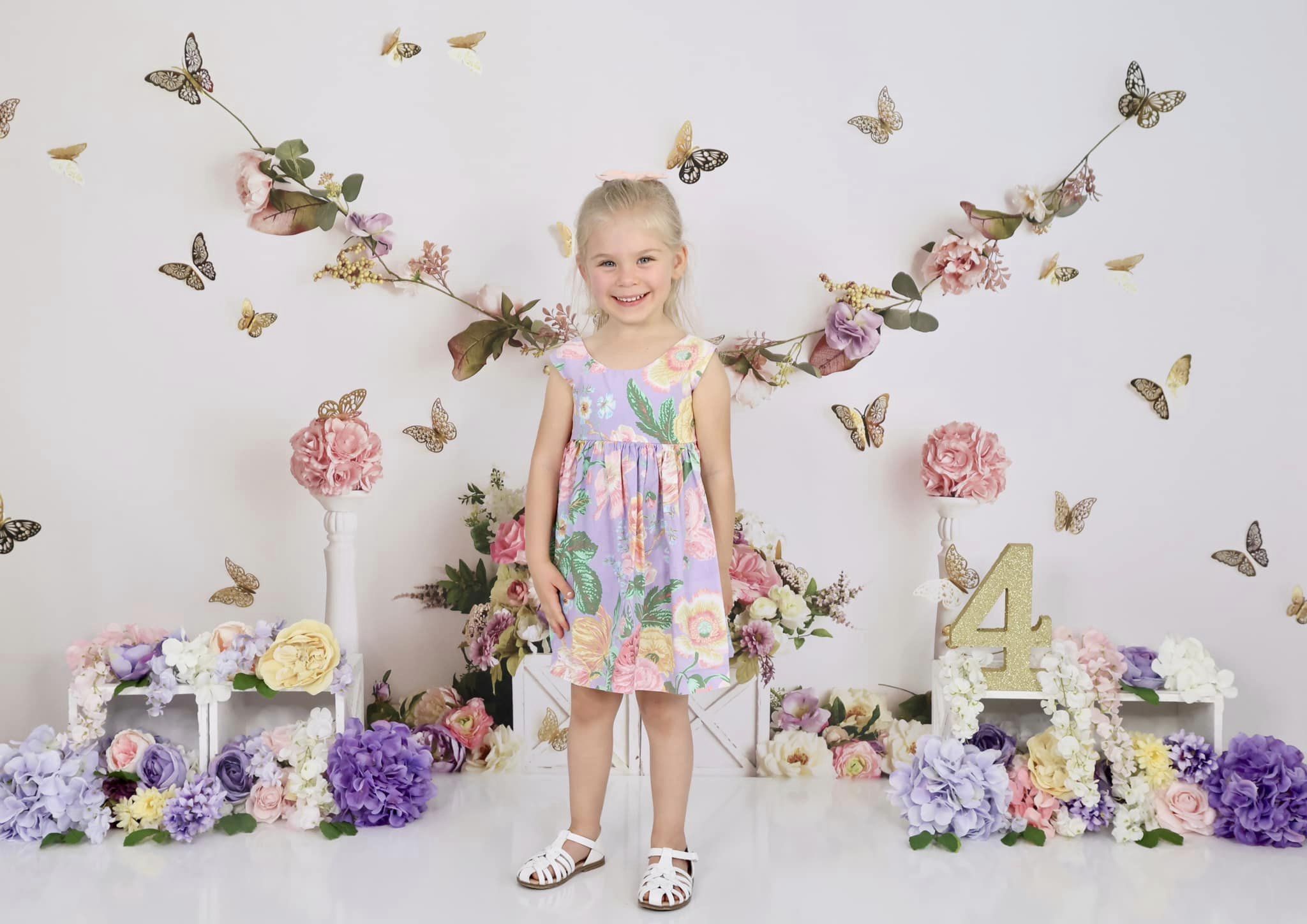 Kate Jardin Papillons Anniversaire Toile de fond conçue par Mandy Ringe - Kate Backdrop FR