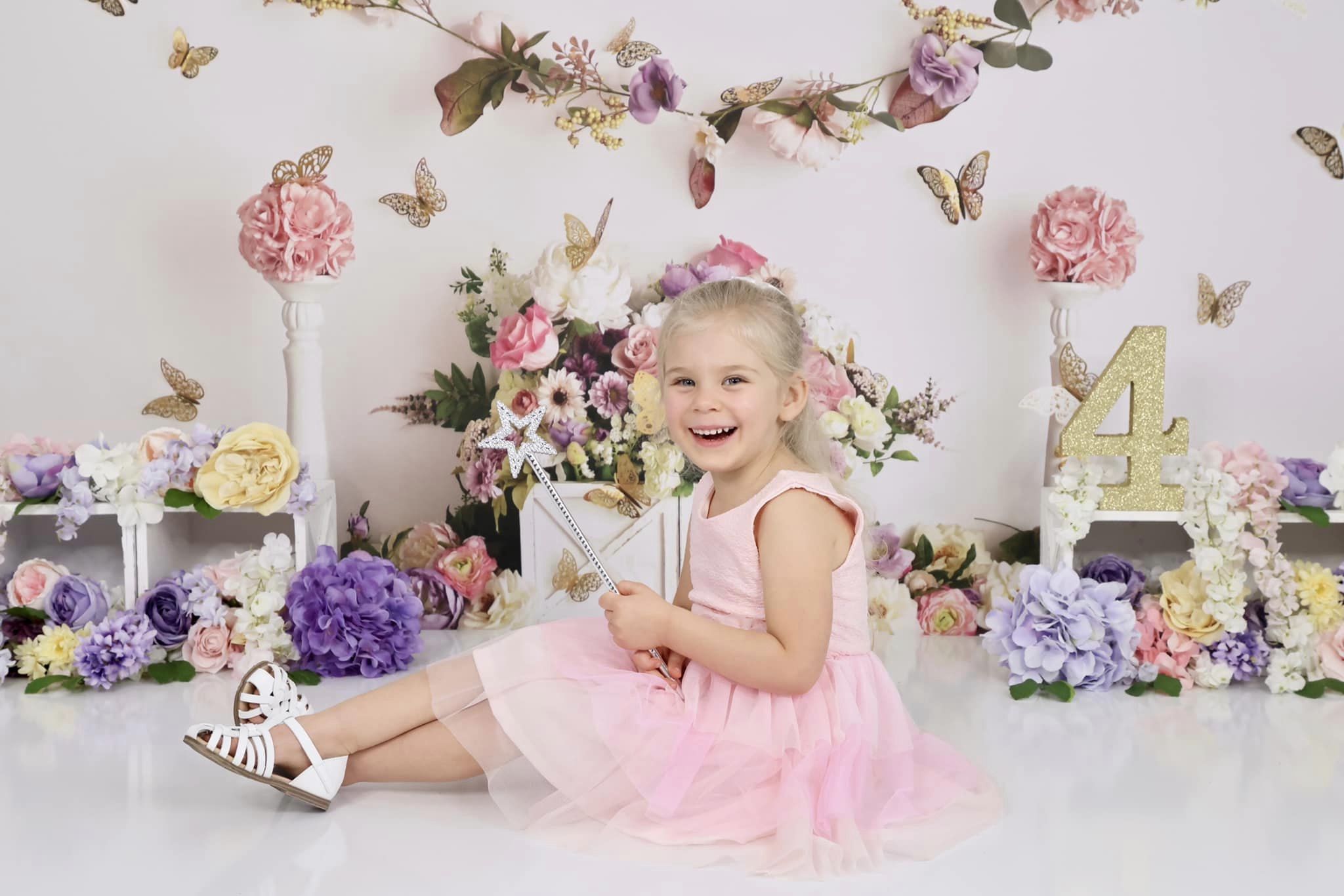 Kate Jardin Papillons Anniversaire Toile de fond conçue par Mandy Ringe - Kate Backdrop FR