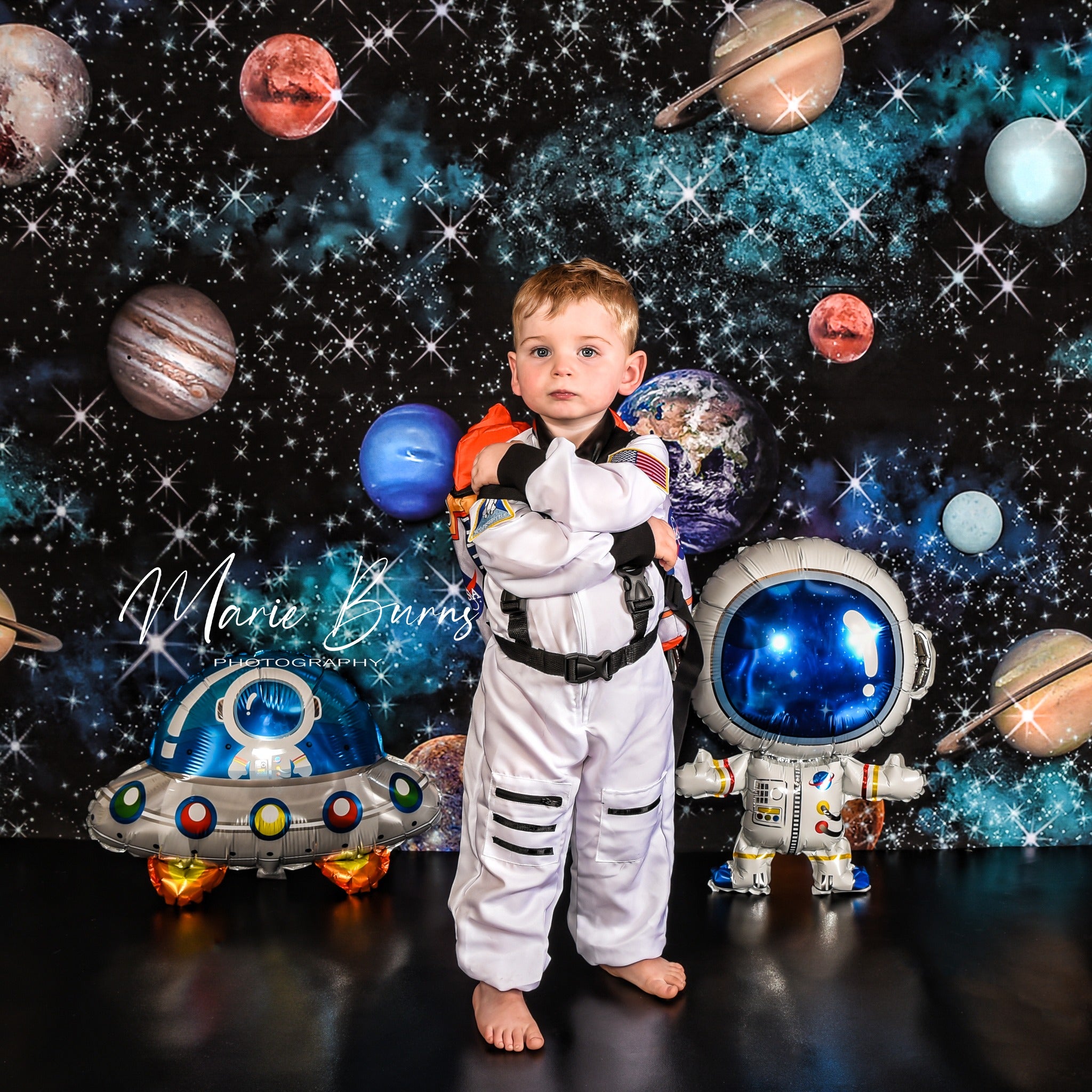 Kate Étoiles Astéroïdes Espace cosmique Planètes Toile de fond conçu par GQ - Kate Backdrop FR