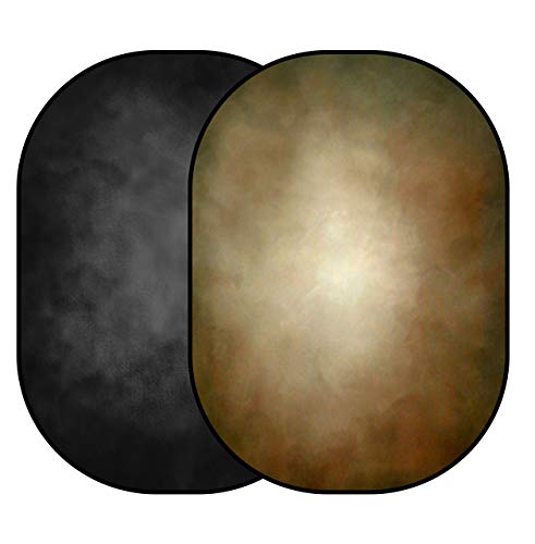 Kate Double-face Abstrait Noir/ Marron Portrait Photographie Toile de fond Pliable 5x6.5pi(1.5x2m) - Kate Backdrop FR