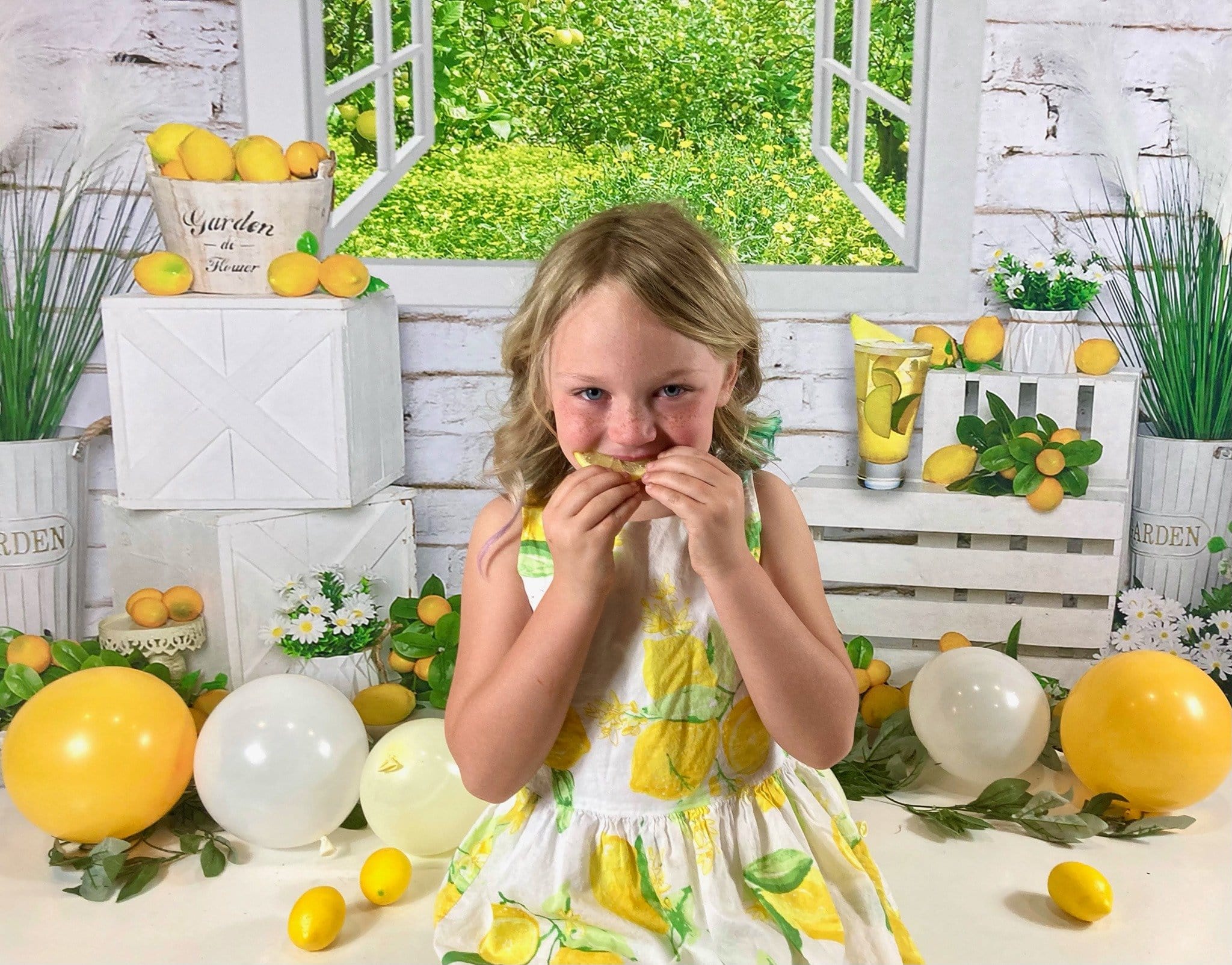 Kate Citrons Été Cake Smash Toile de fond conçue par Emetselch - Kate Backdrop FR