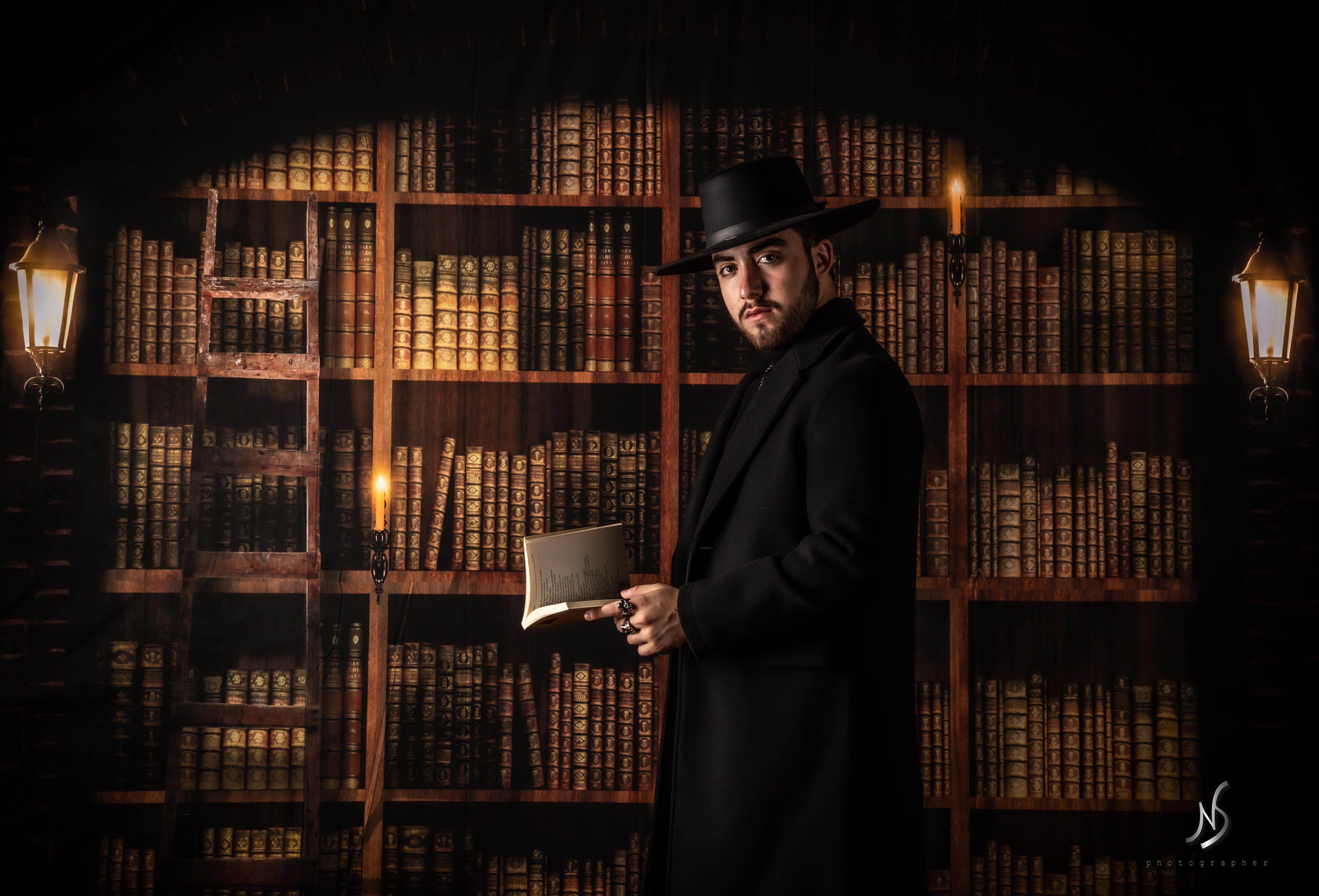 Kate Rétro Étagère à livres Sombre Toile de fond pour la photographie - Kate Backdrop FR