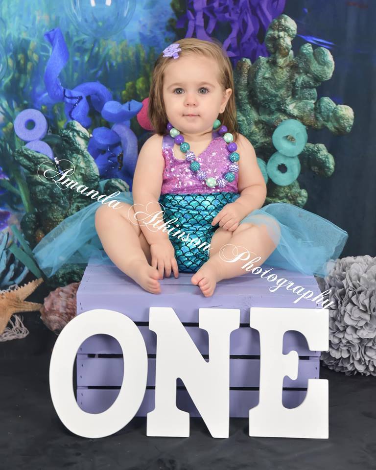 Katebackdrop£ºKate mermaid under sea 1st birthday cake smash summer backdrop designed by studio gumot