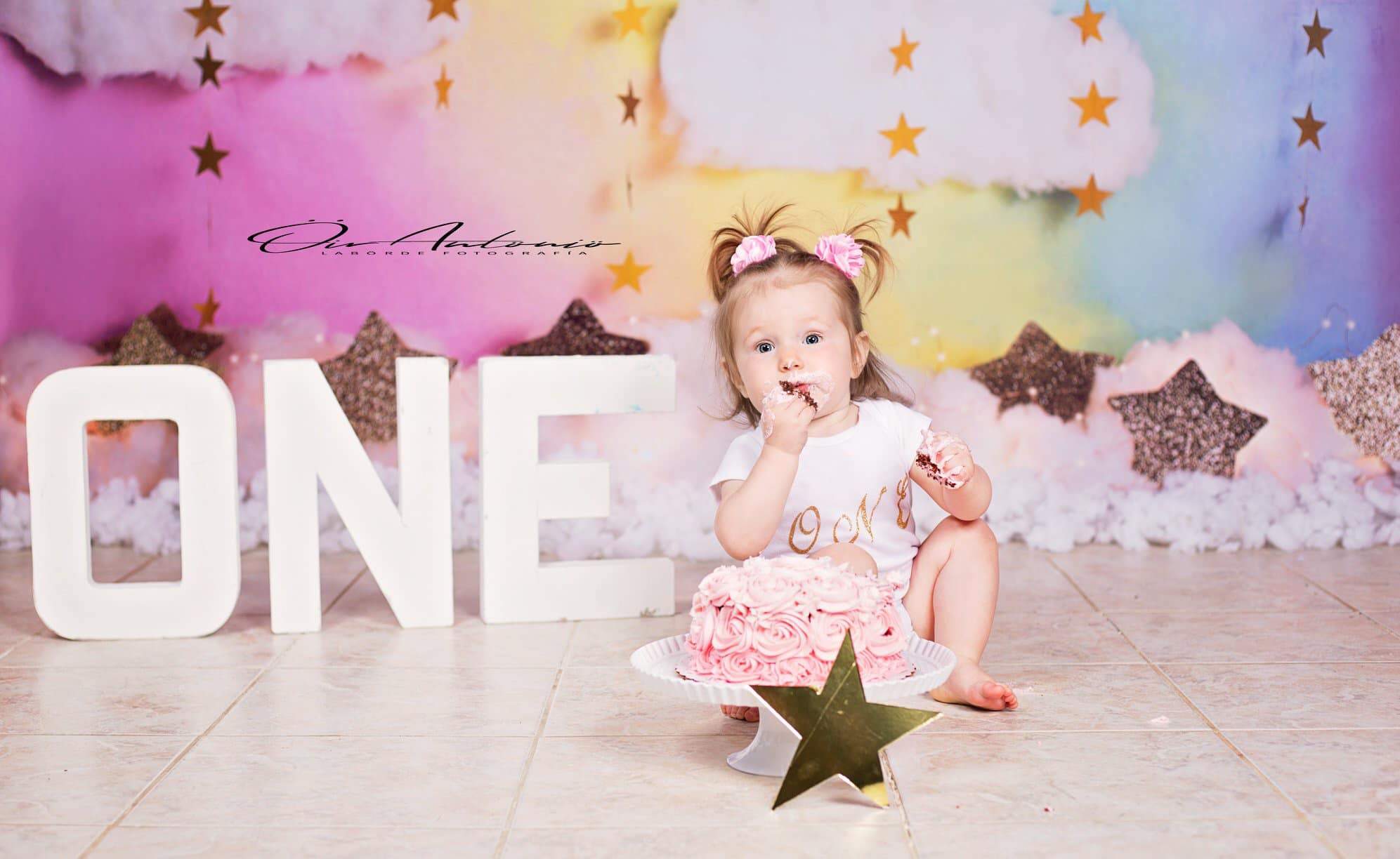 Katebackdrop£ºKate Fantasy Background with Clouds Stars Children Backdrop for Photography Designed by Megan Leigh Photography
