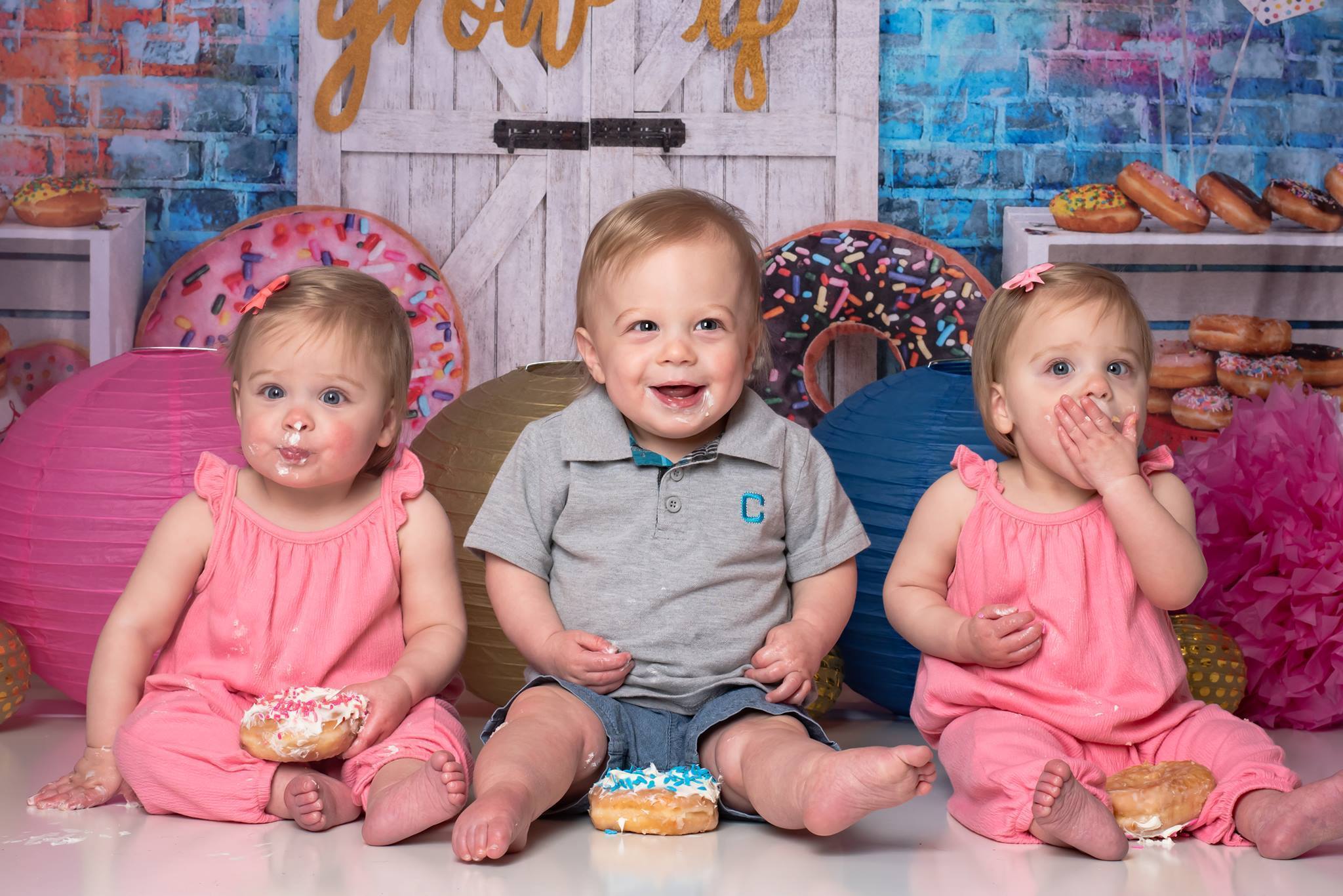Kate Ballons Anniversaire Donut Enfants Toile de fond pour la photographie - Kate Backdrop FR