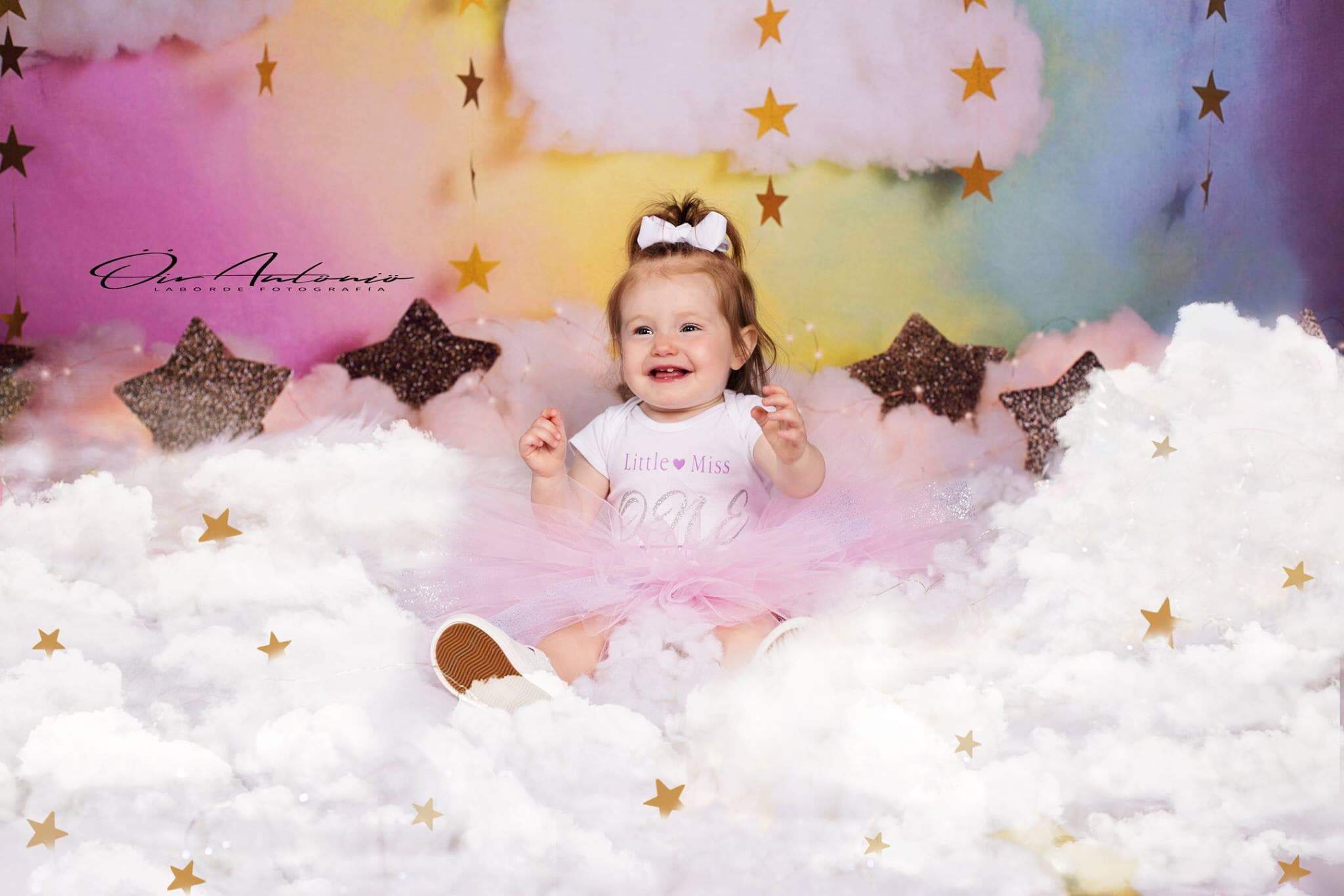 Katebackdrop£ºKate Fantasy Background with Clouds Stars Children Backdrop for Photography Designed by Megan Leigh Photography