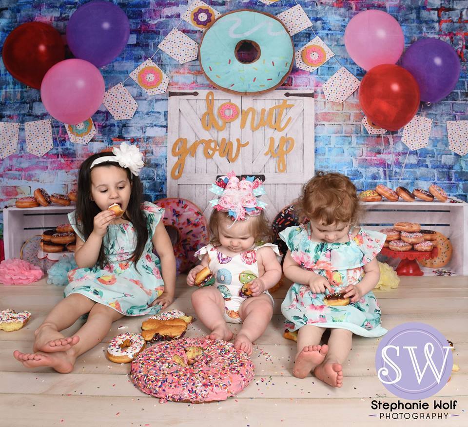 Kate Ballons Anniversaire Donut Enfants Toile de fond pour la photographie - Kate Backdrop FR