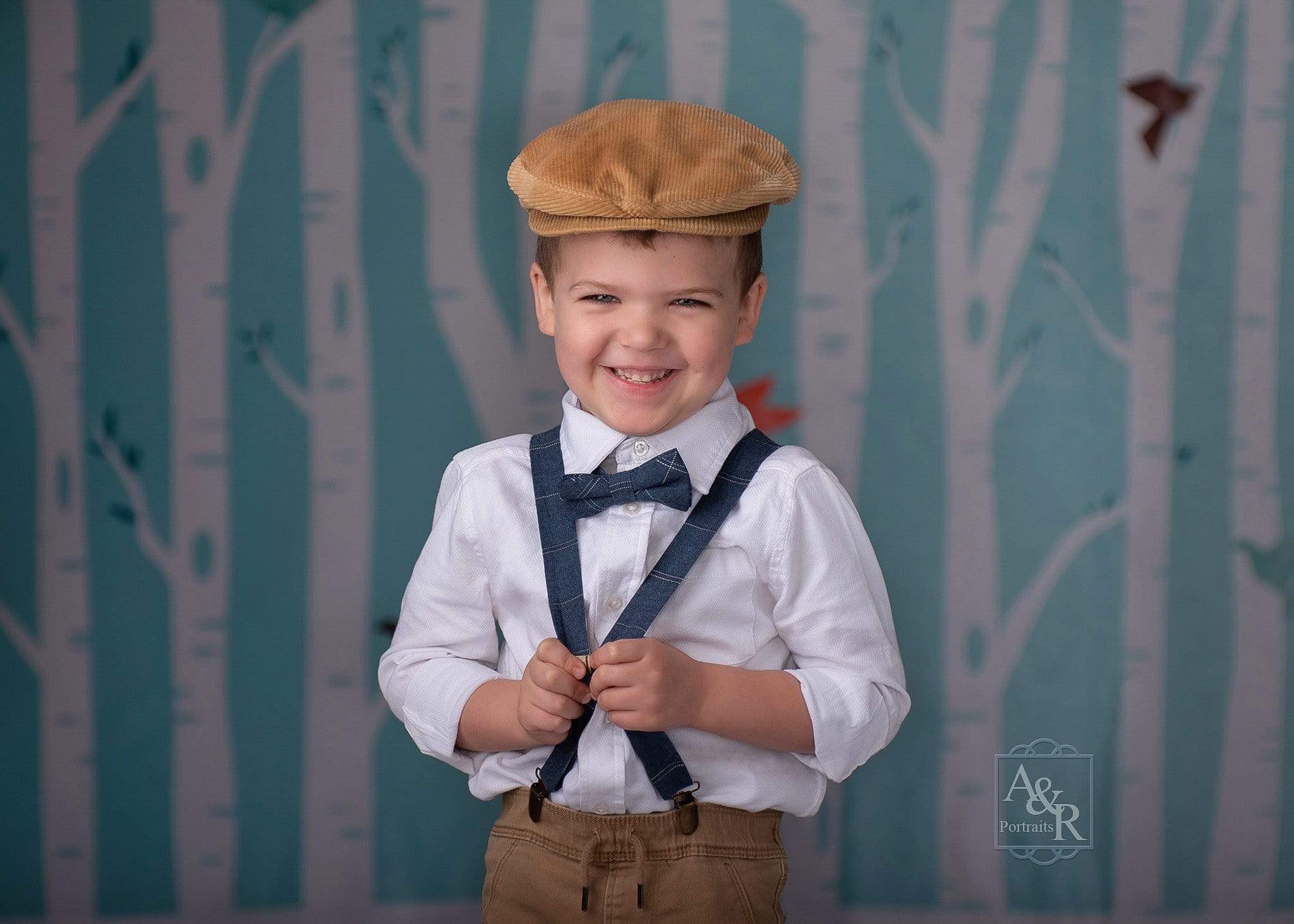 Katebackdrop£ºKate Origami Birds in Birch Forest Backdrop for Photography Designed by Amanda Moffatt