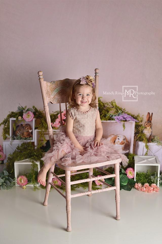 Katebackdrop£ºKate Spring Rabbits Flowers Children Easter Backdrop for Photography Designed by Mandy Ringe Photography
