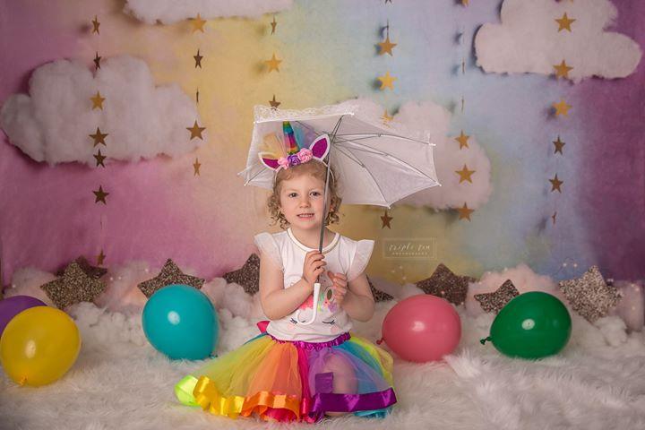 Katebackdrop£ºKate Fantasy Background with Clouds Stars Children Backdrop for Photography Designed by Megan Leigh Photography