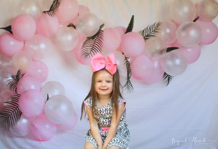 Kate Anniversaire Guirlande Ballons Rose Toile de fond conçue par Megan Leigh - Kate Backdrop FR