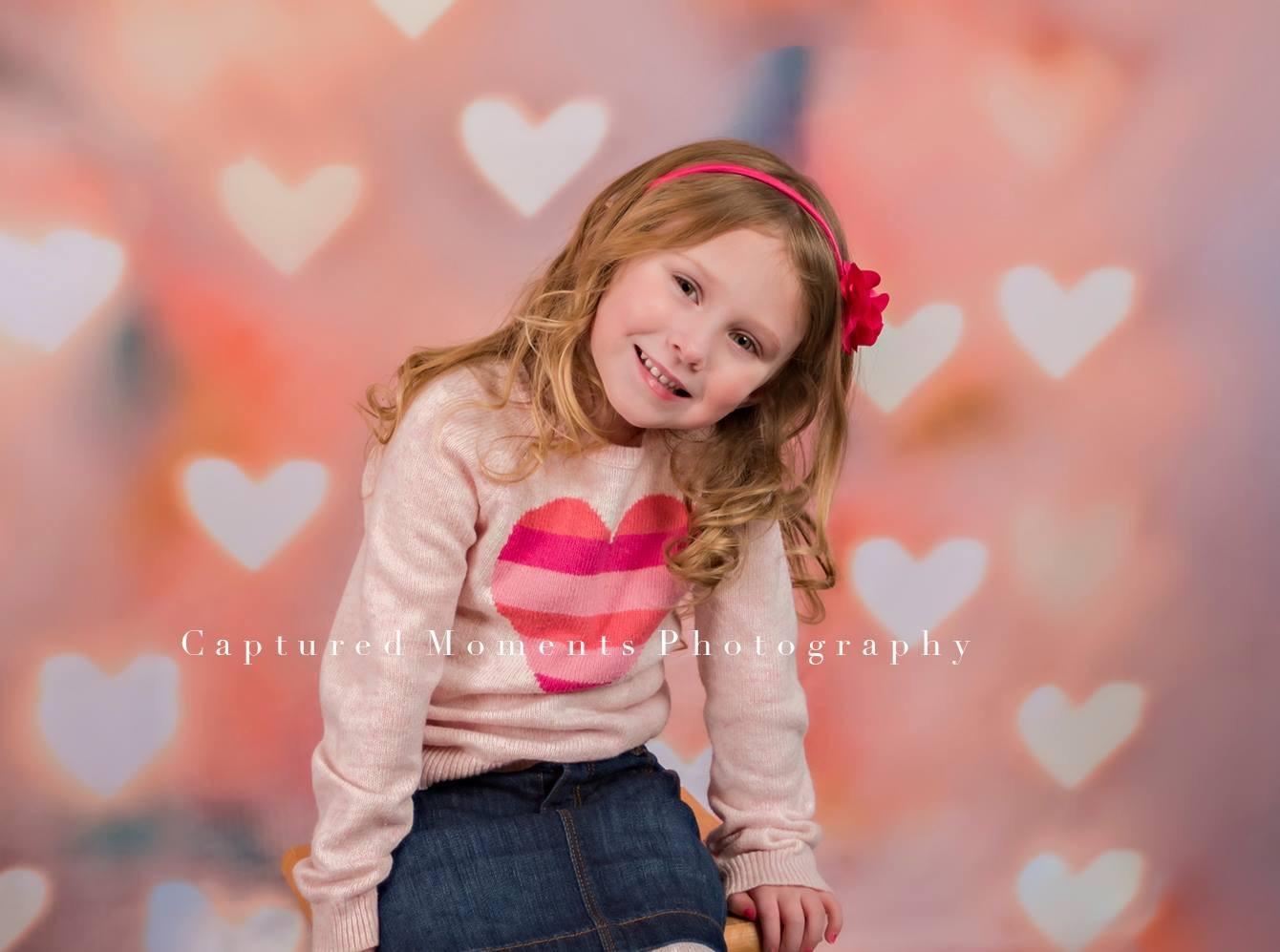 Katebackdrop:Kate Light Pink Love Heart Glitter Valentine's Day Backdrops for Photography