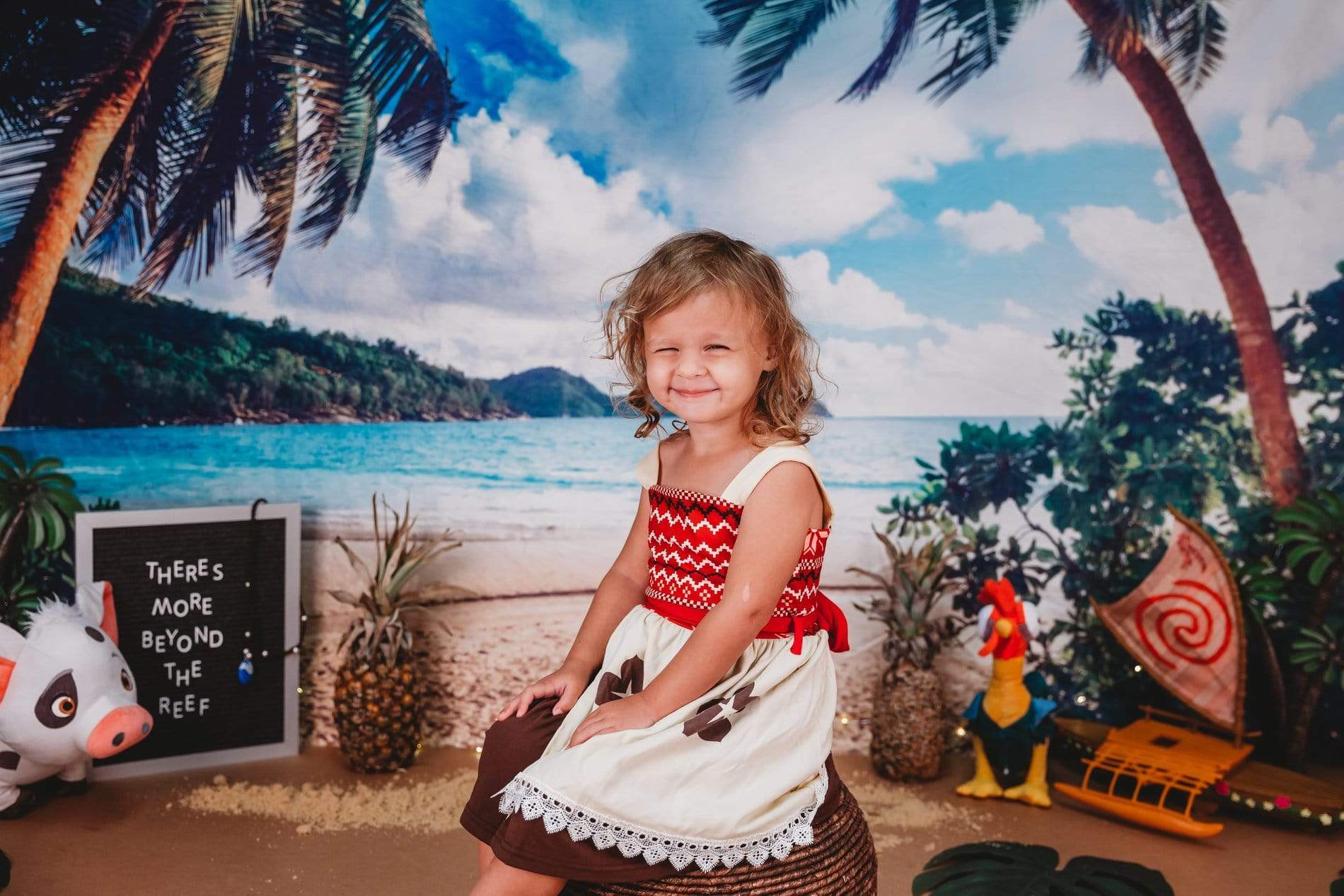 Katebackdrop£ºSummer Holiday Blue sky with sandbeach and island Backdrop for Photography