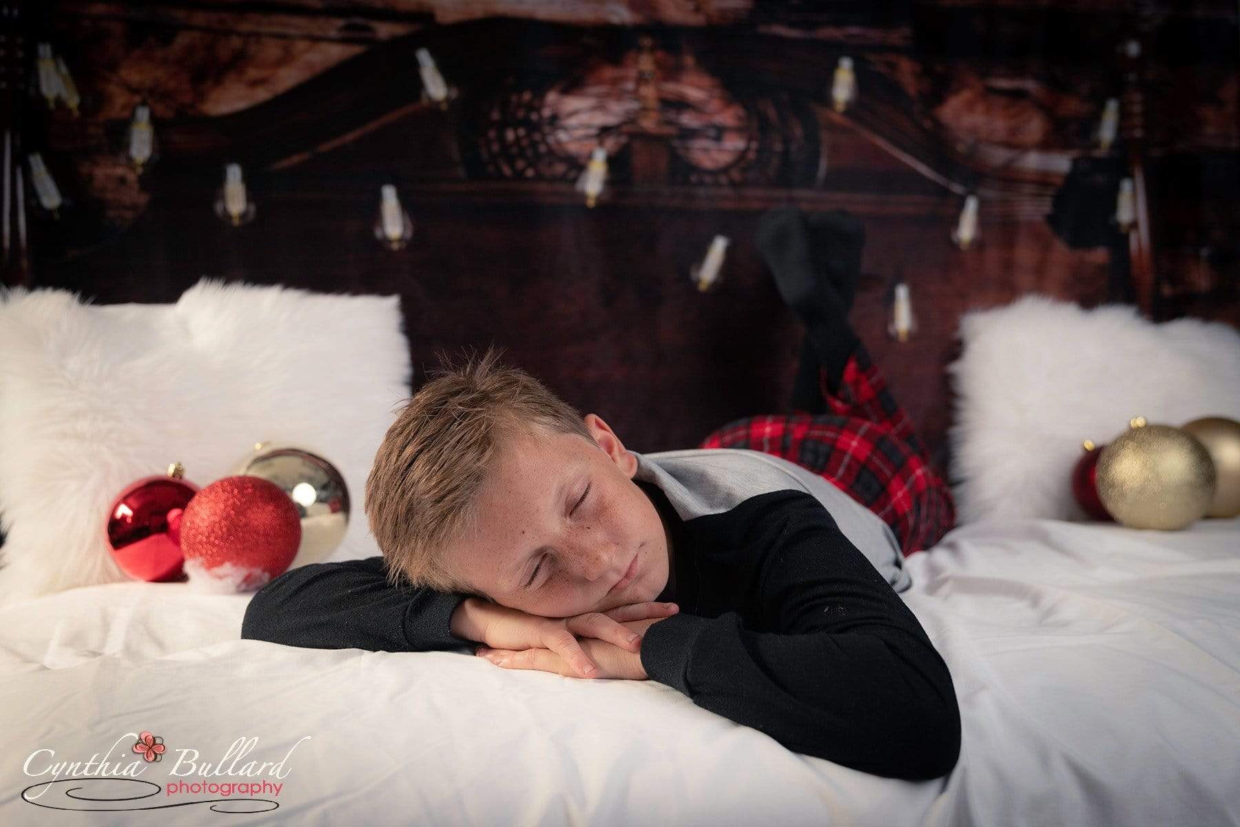 Katebackdrop£ºKate Christmas Wood Wall Headboard Backdrop designed by Arica Kirby