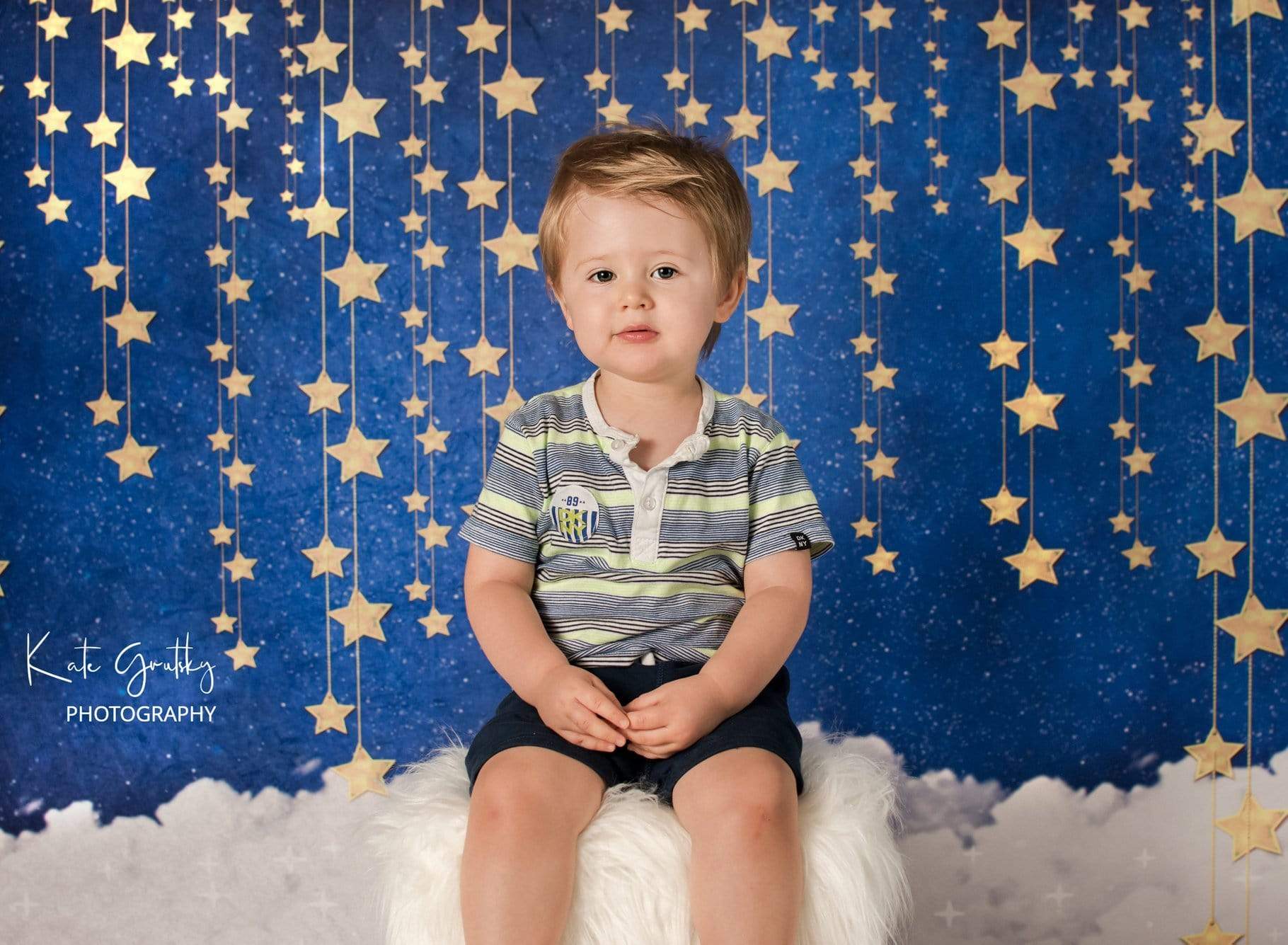 Katebackdrop£ºKate Night Sky with Bling Stars and Clouds Children Backdrop for Photography Designed by JFCC
