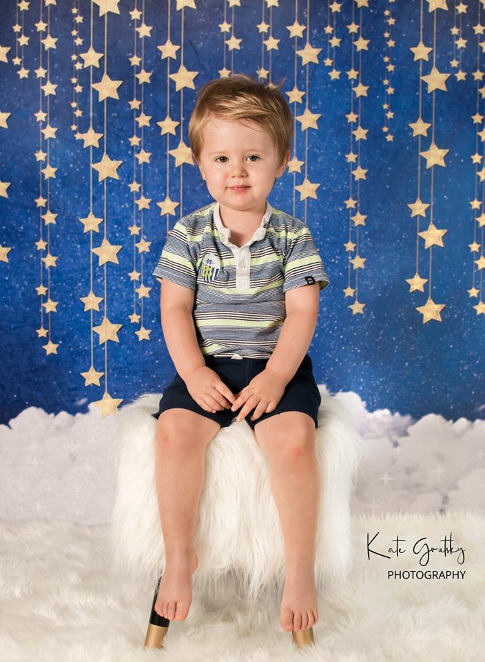 Katebackdrop£ºKate Night Sky with Bling Stars and Clouds Children Backdrop for Photography Designed by JFCC