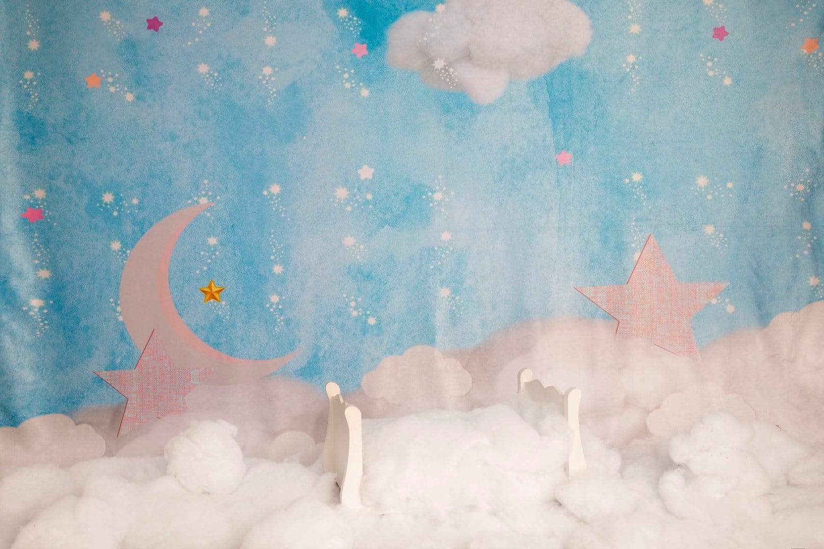 Katebackdrop£ºKate Clouds with Moon and Stars Children Backdrop for Photography Designed by JFCC