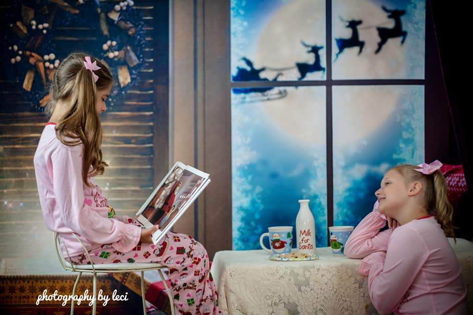 Katebackdrop拢潞Kate Christmas Moon And Reindeer Outside Window Backdrops for Photography