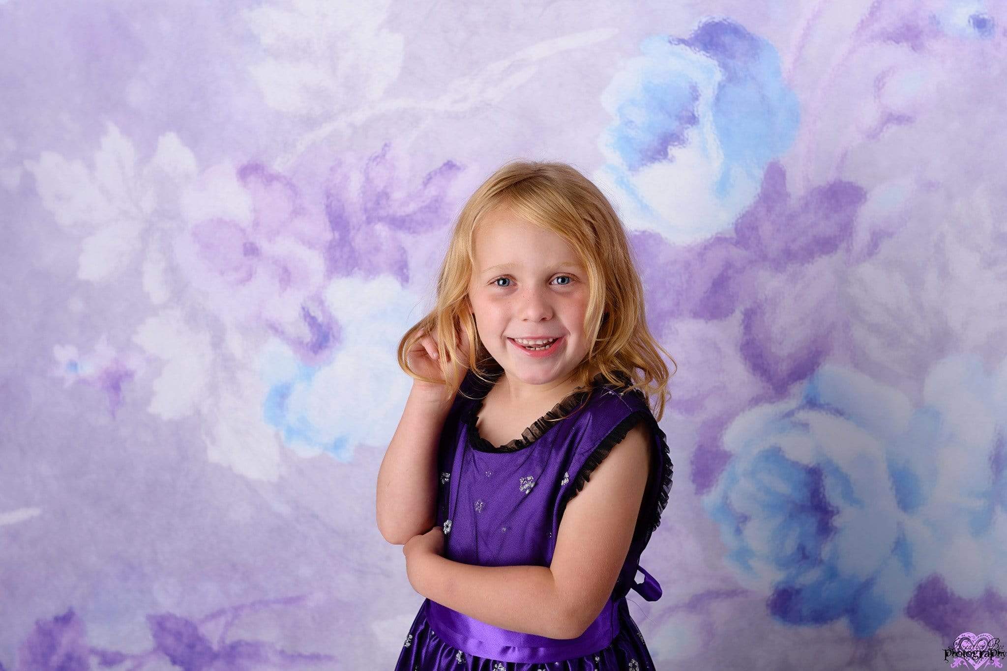 Kate Rétro Flou Bokeh Fleurs Violet Toile de fond conçue par JFCC - Kate Backdrop FR