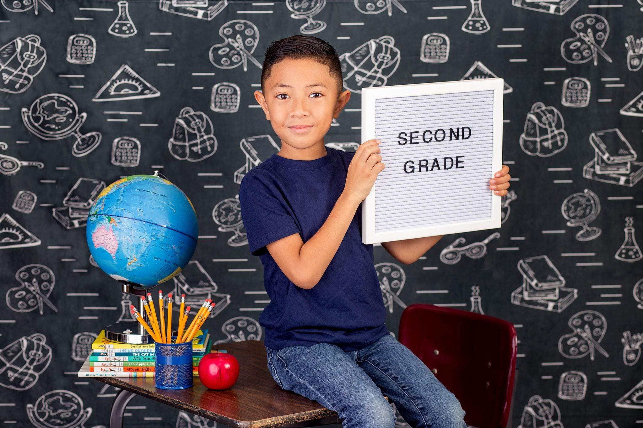 Katebackdrop£ºKate Green Board for Children School Backdrop for Photography Designed by Marina Smith