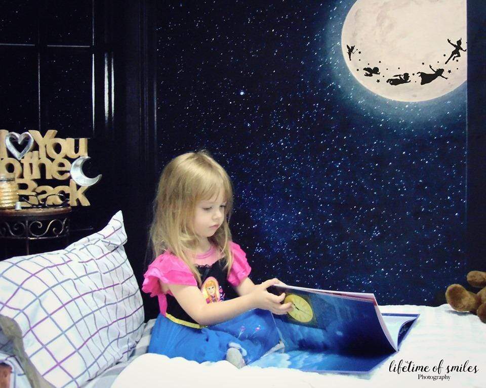 Katebackdrop£ºKate Window Night with Moon and Star View Backdrop Designed By Jerry_Sina