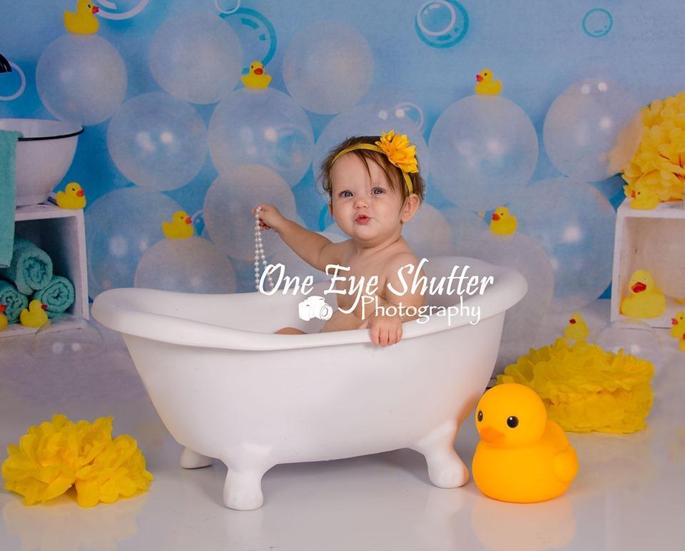 Kate Enfants Canard Jaune Bulles Ballons Toile de fond pour la photographie - Kate Backdrop FR