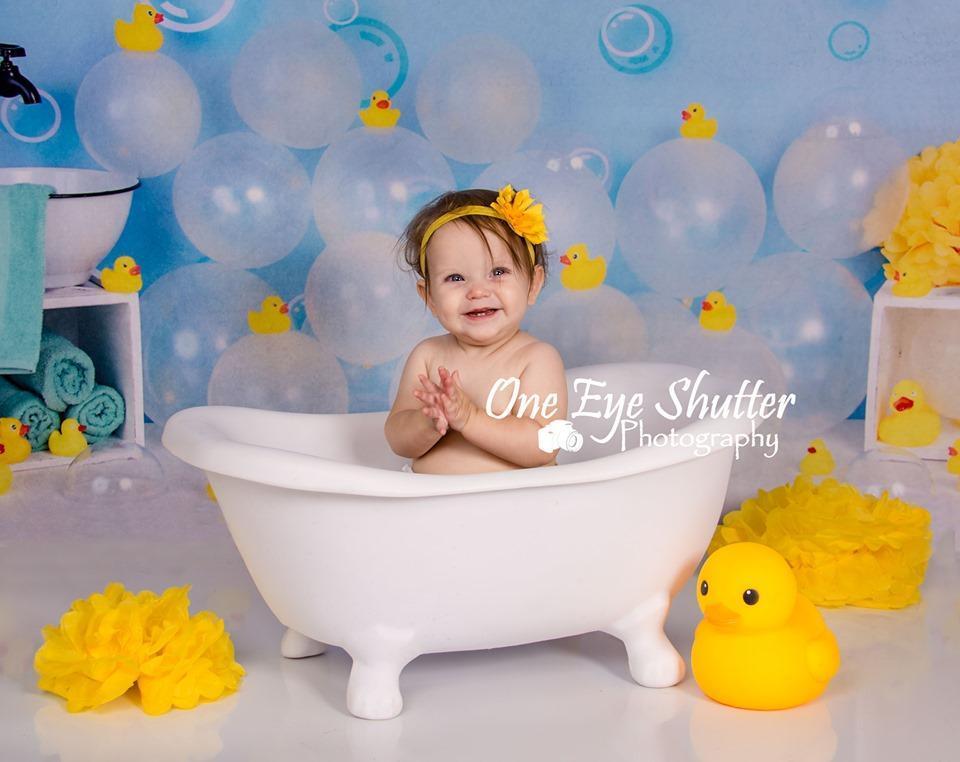 Kate Enfants Canard Jaune Bulles Ballons Toile de fond pour la photographie - Kate Backdrop FR
