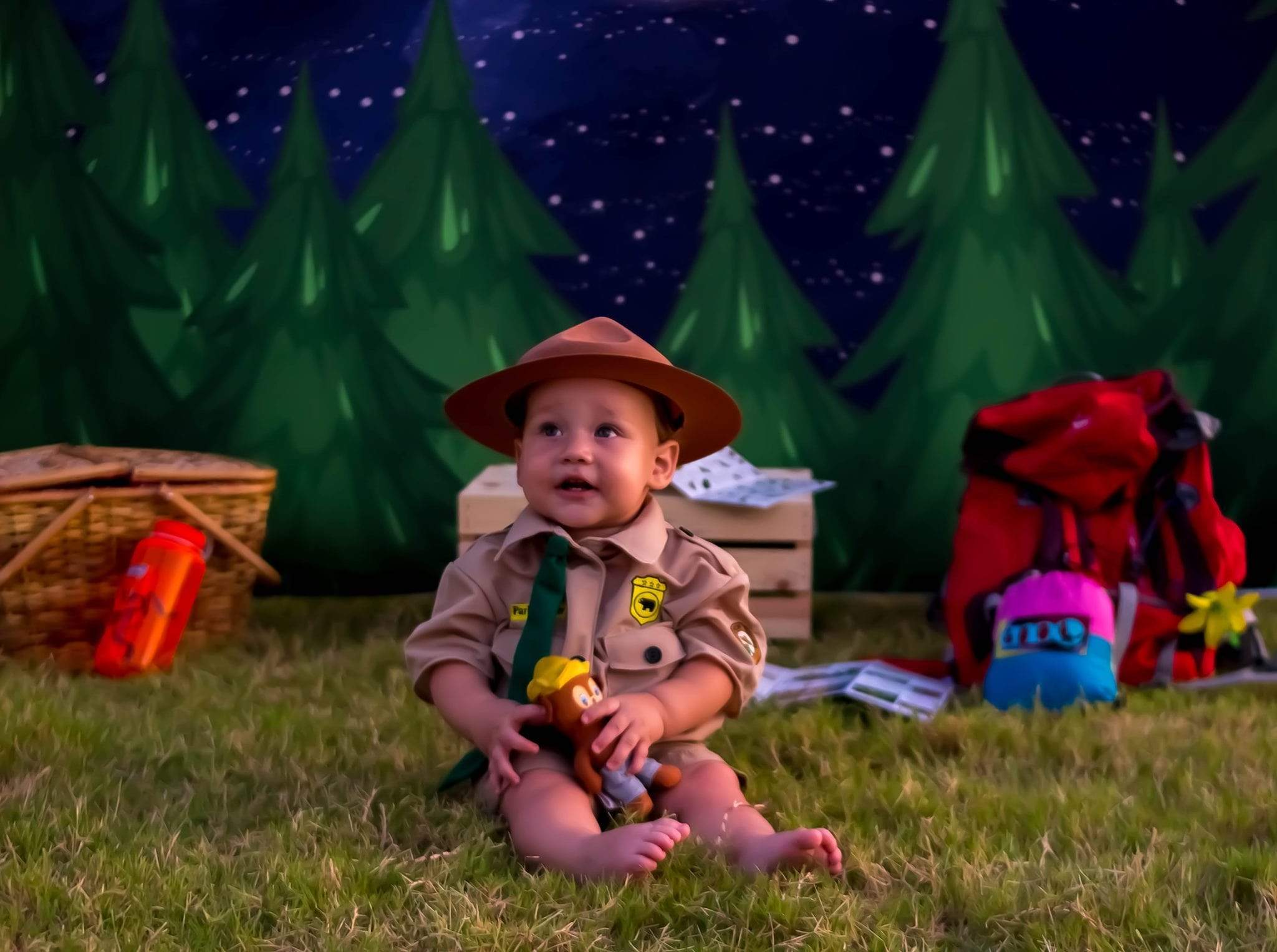 Katebackdrop£ºKate Christmas Farm Night with Moon Backdrop Designed By Jerry_Sina