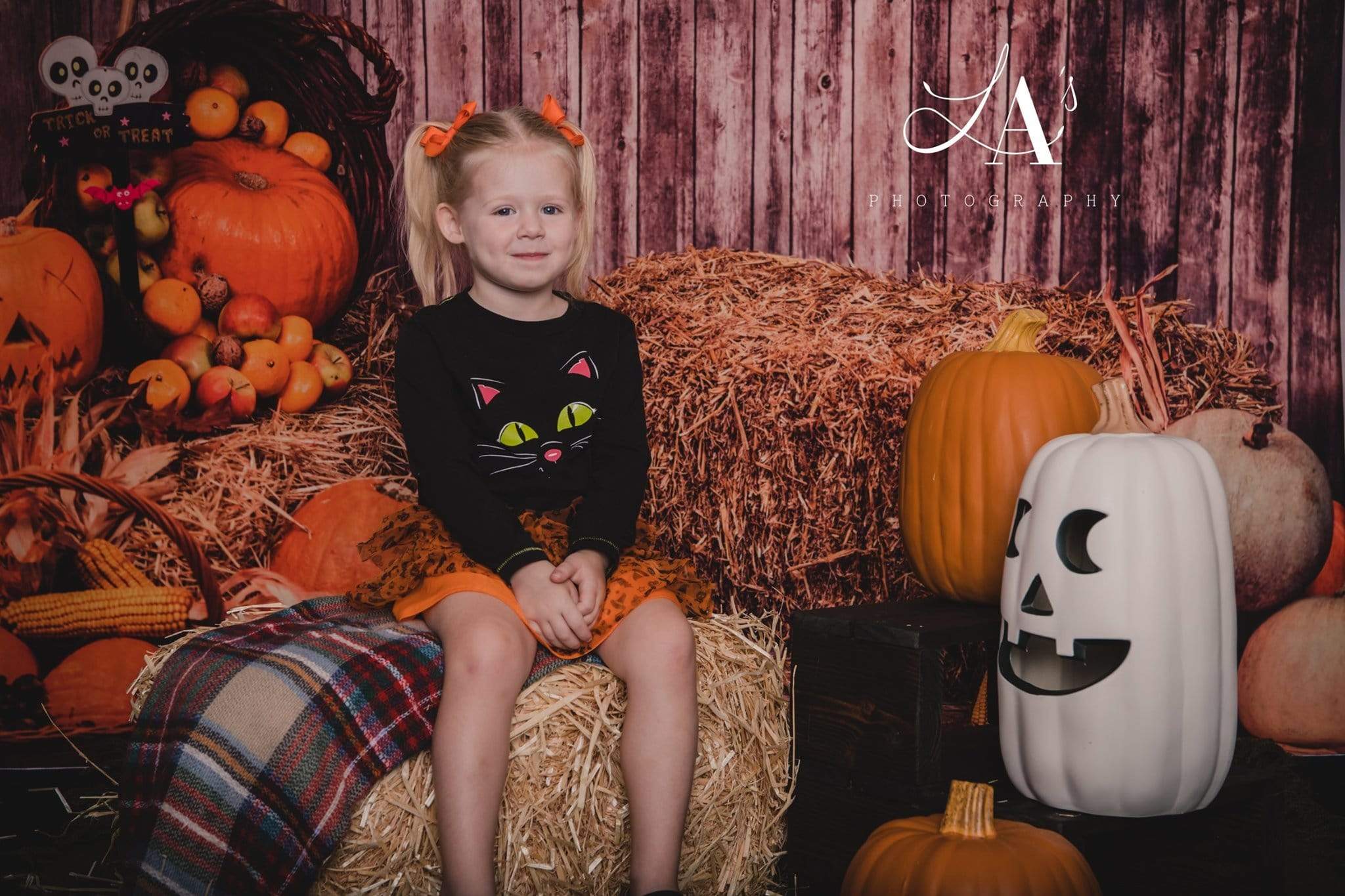 Katebackdrop£ºKate Halloween Fall Pumpkin Grass Pile Farm Backdrop Photography