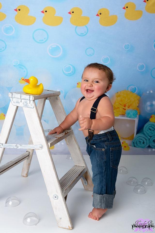 Kate Enfants Canard Jaune Bulles Ballons Toile de fond pour la photographie - Kate Backdrop FR