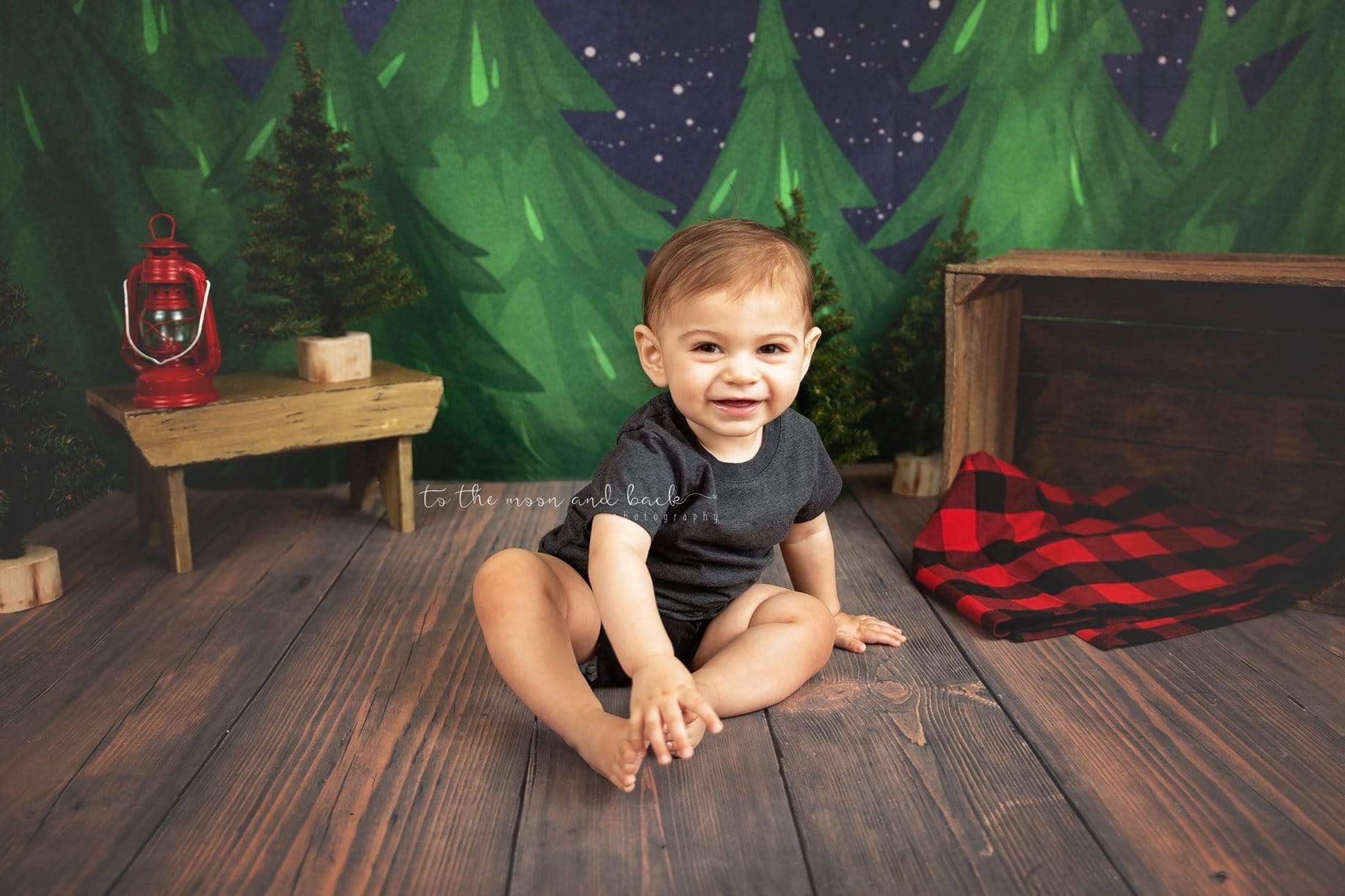 Katebackdrop£ºKate Christmas Farm Night with Moon Backdrop Designed By Jerry_Sina