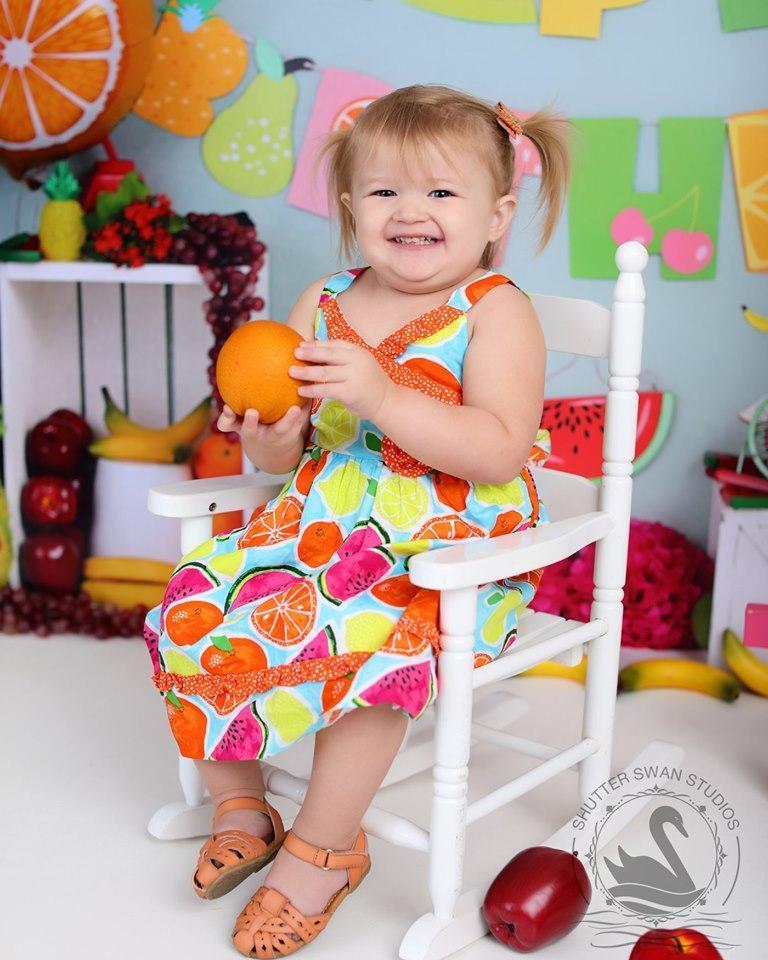 Kate Enfant Anniversaire Fruits Ballons Coloré Toile de fond pour la photographie - Kate Backdrop FR