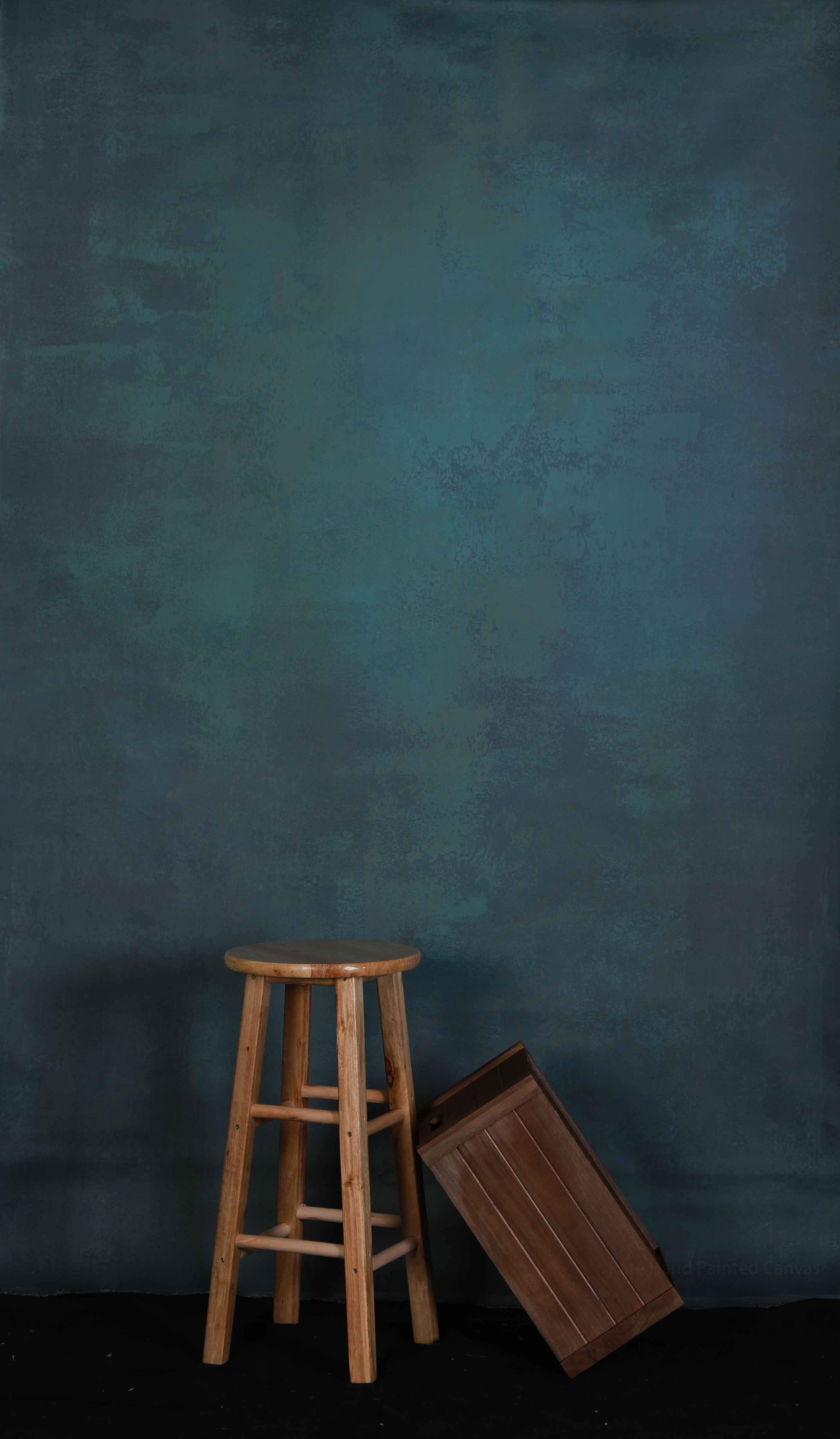 Katebackdrop£ºKate Hand Painted Canvas Electric Blue Abstract Texture Backdrops for Photography