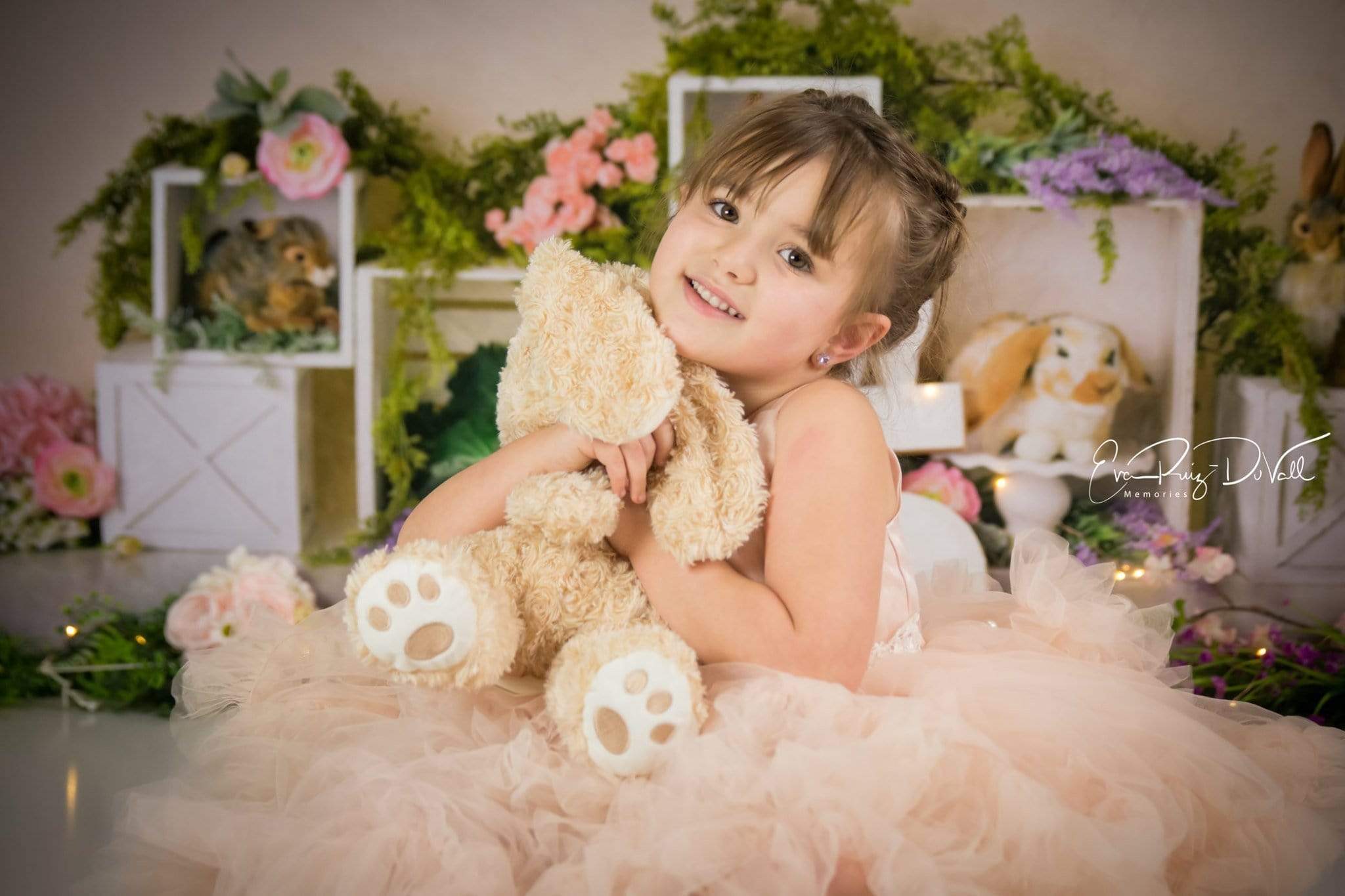 Katebackdrop£ºKate Spring Rabbits Flowers Children Easter Backdrop for Photography Designed by Mandy Ringe Photography