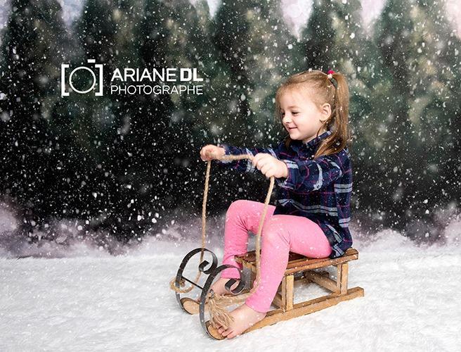 Kate Forêt enneigée Hiver Superbe Vert Toile de fond conçue par Modest Brushes - Kate Backdrop FR