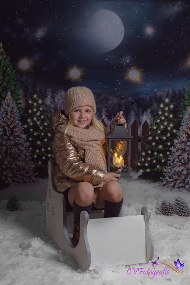 Katebackdrop£ºKate Christmas Night Pine Trees Farm Backdrop Designed By Jerry_Sina