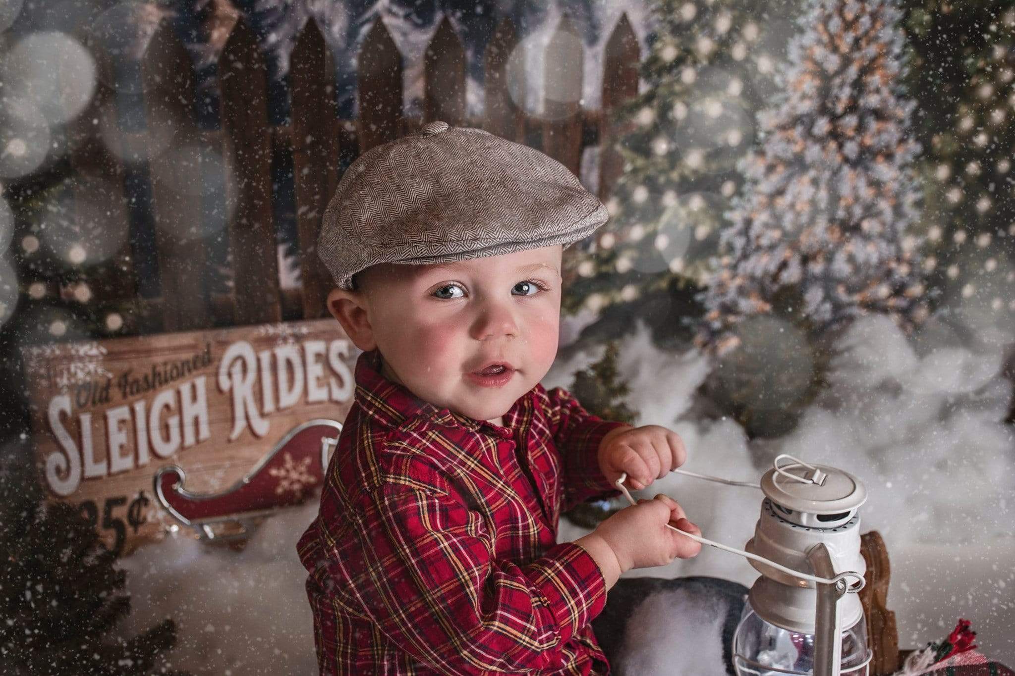 Katebackdrop£ºKate Christmas Night Pine Trees Farm Backdrop Designed By Jerry_Sina