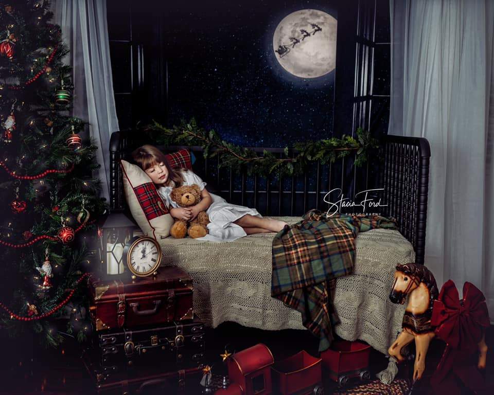 Katebackdrop£ºKate Window Night with Moon and Star View Backdrop Designed By Jerry_Sina