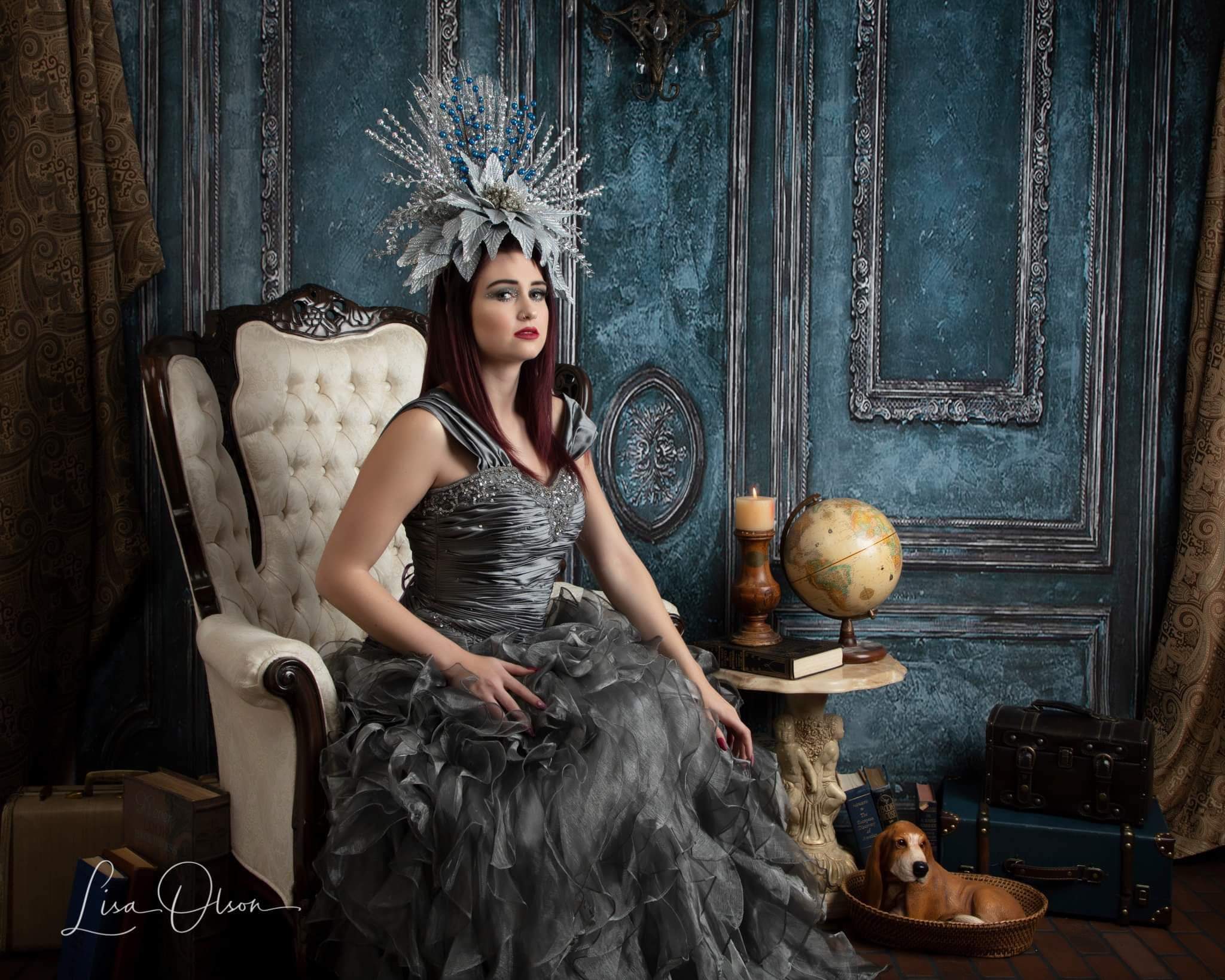 Kate Rétro Bleu Mur Porte Mariage Toile de fond pour la photographie - Kate Backdrop FR