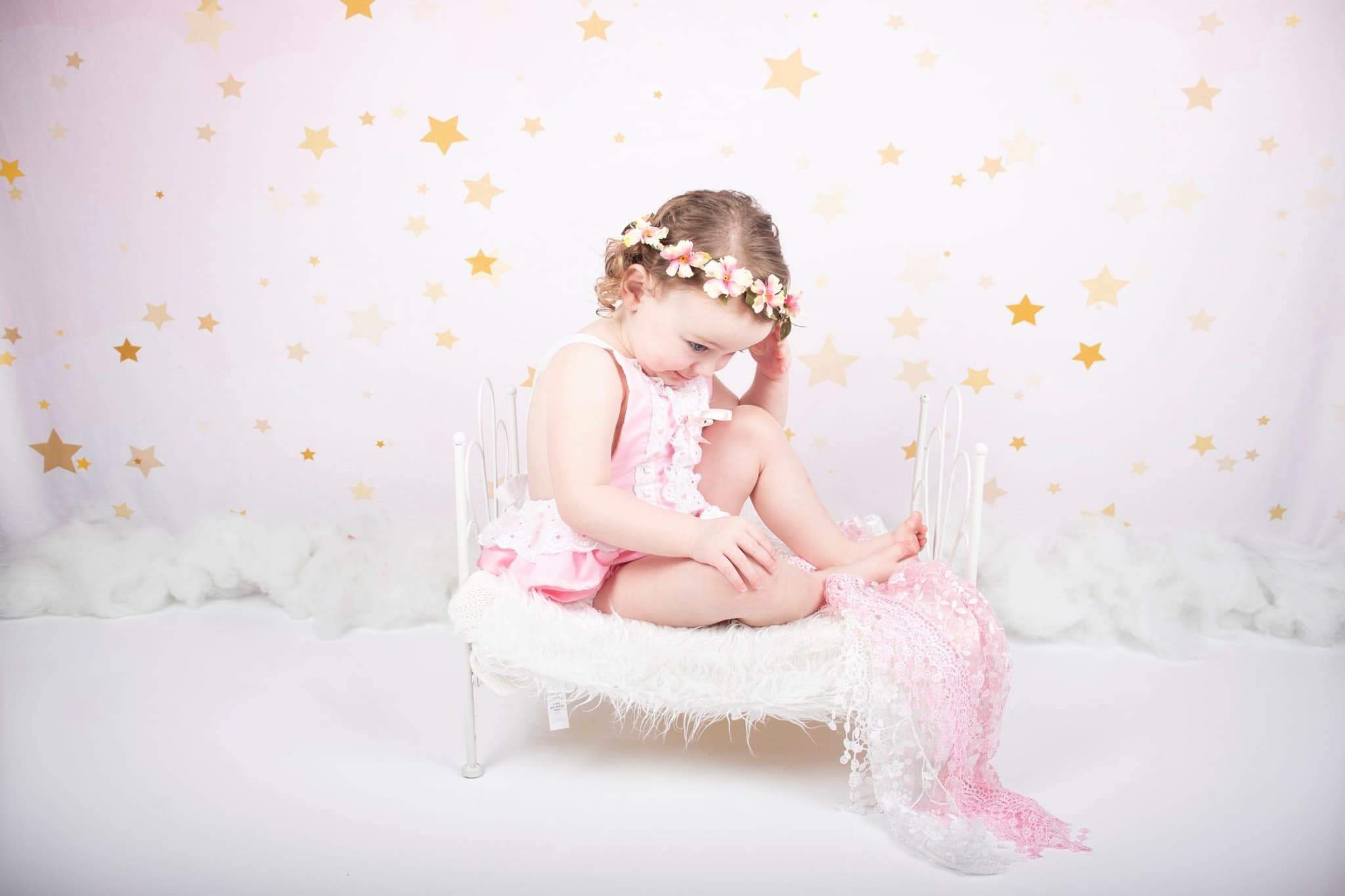 Katebackdrop£ºKate Golden Stars Pink Birthday Backdrop for Children Photography Designed by JFCC