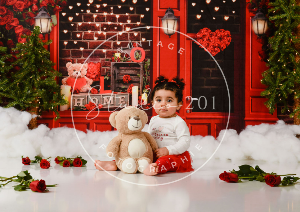 Kate Saint-Valentin Magasin de fleurs Toile de fond conçue par JS Photography - Kate Backdrop FR