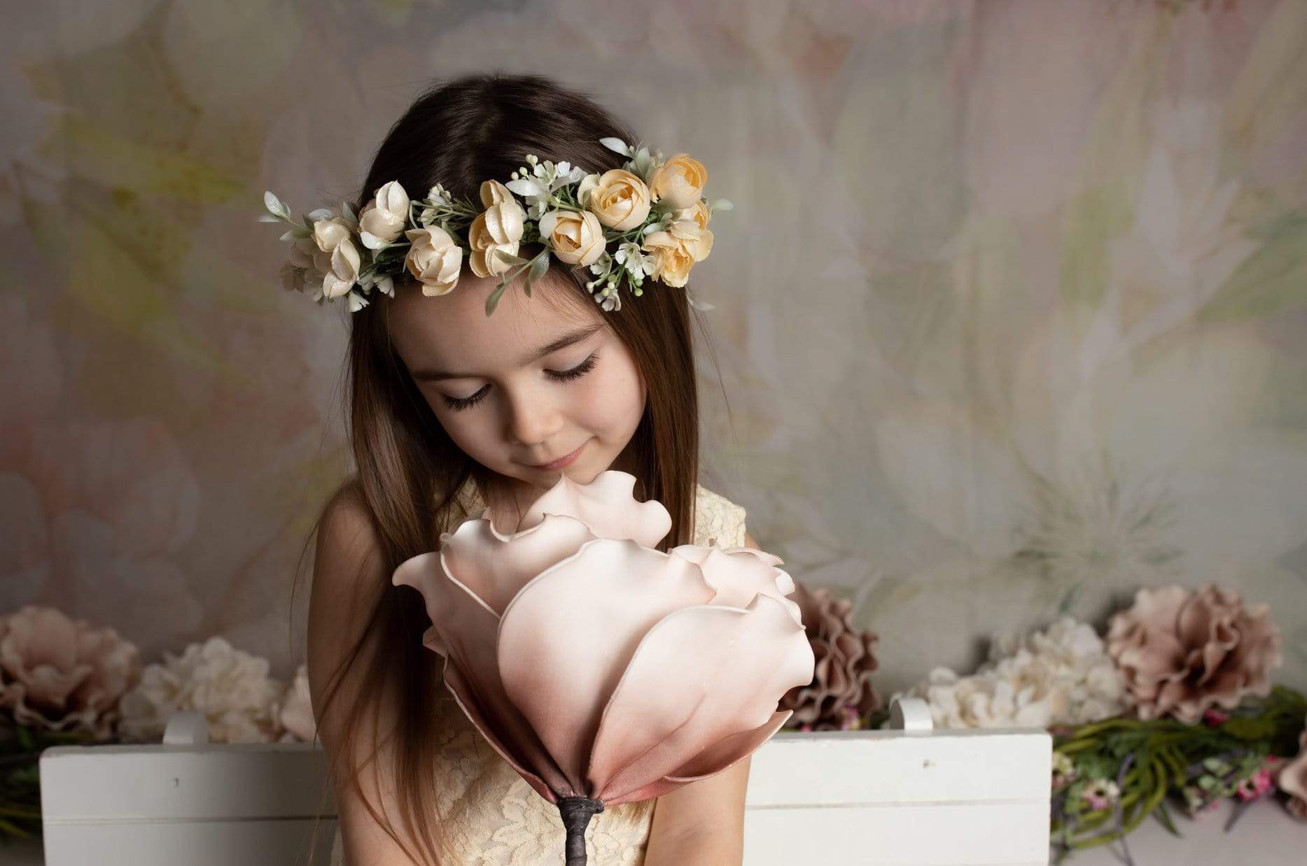 Katebackdrop£ºKate Flowers Pastel Florals Backdrop for Photography Designed by Amanda Moffatt