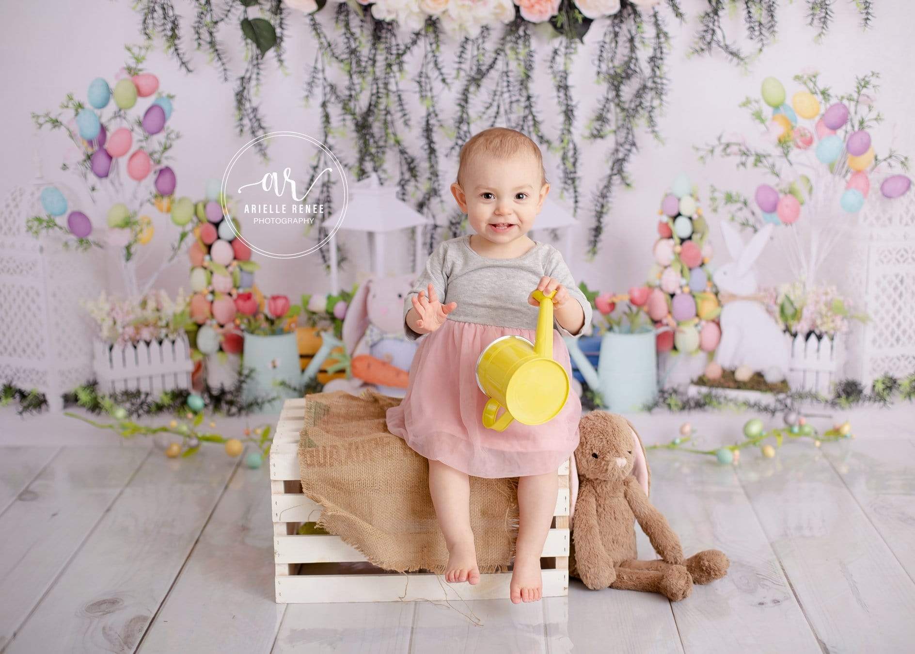 Katebackdrop£ºKate Easter with Rabbits Floral Backdrop for Photography