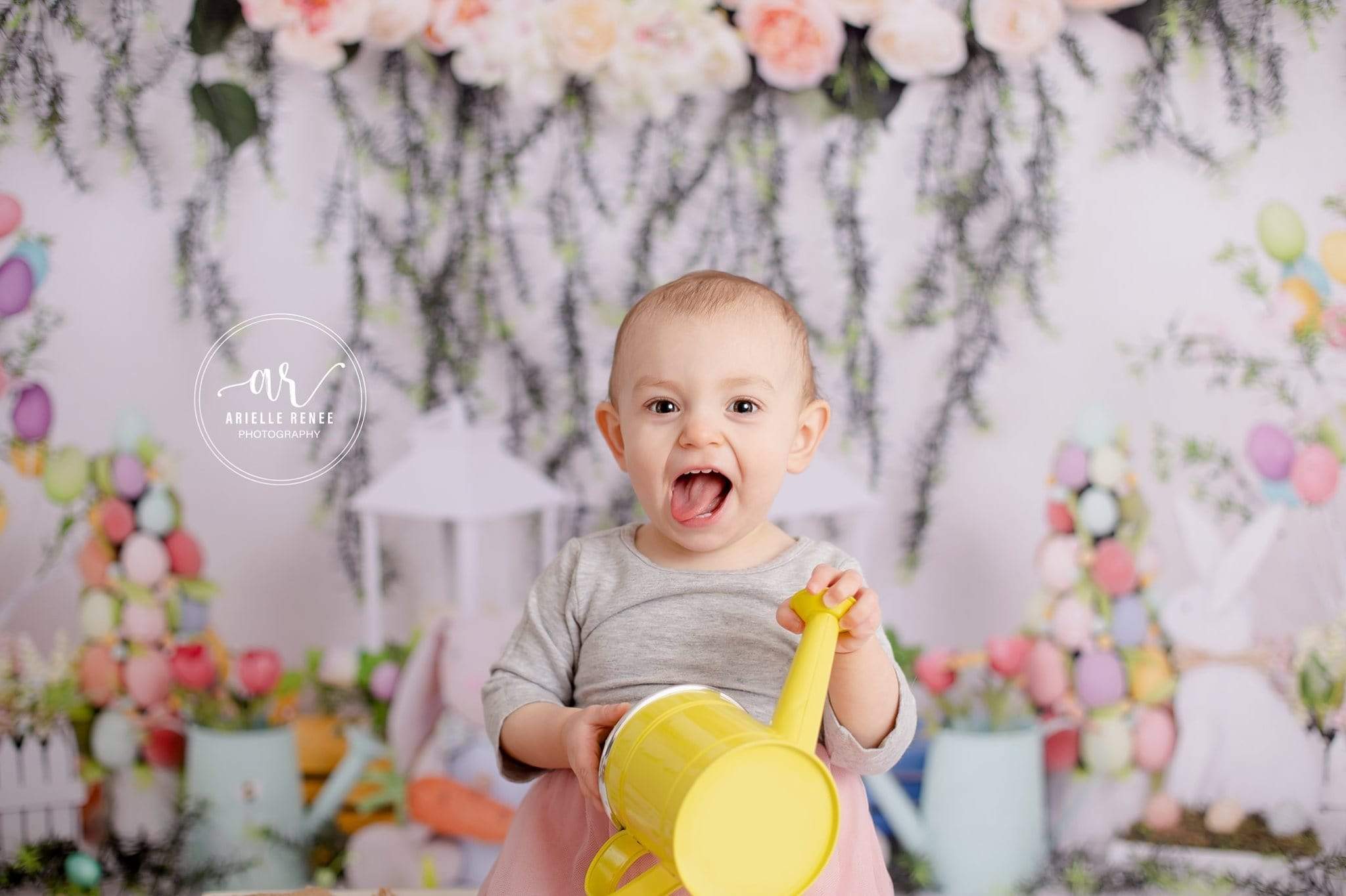 Katebackdrop£ºKate Easter with Rabbits Floral Backdrop for Photography