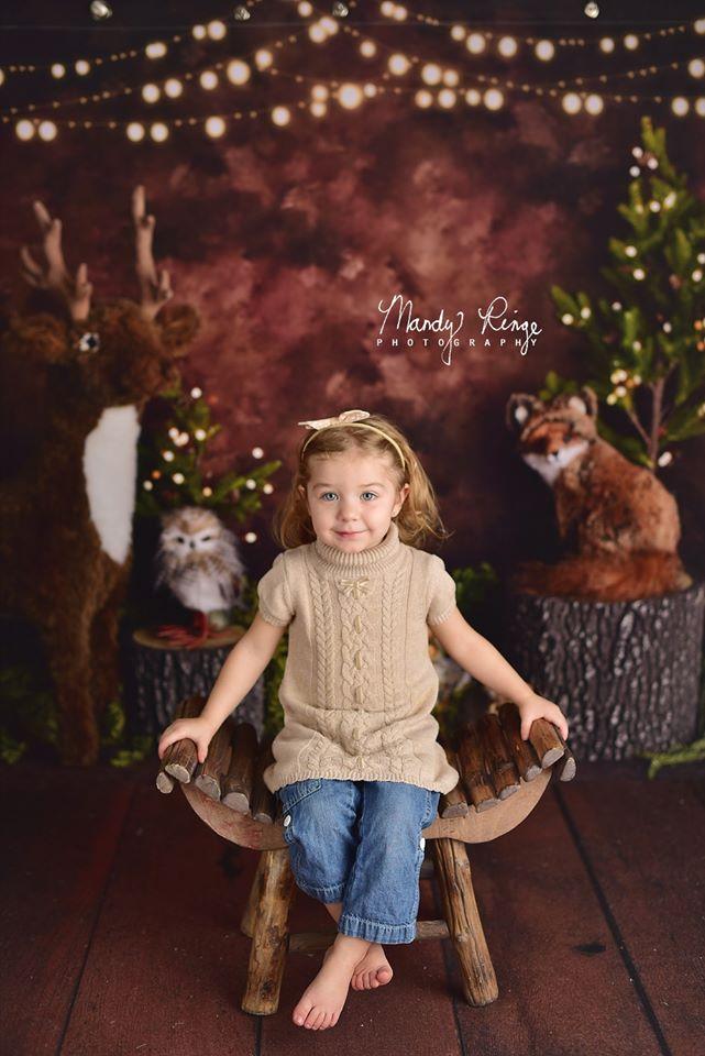 Kate Animaux Créatures Forêt Bois Brun Toile de fond conçu par Mandy Ringe - Kate Backdrop FR