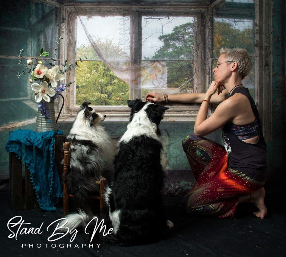 Kate Rétro Bâtiment Intérieur Gris Bleu Fenêtre Toile de fond pour la photographie - Kate Backdrop FR