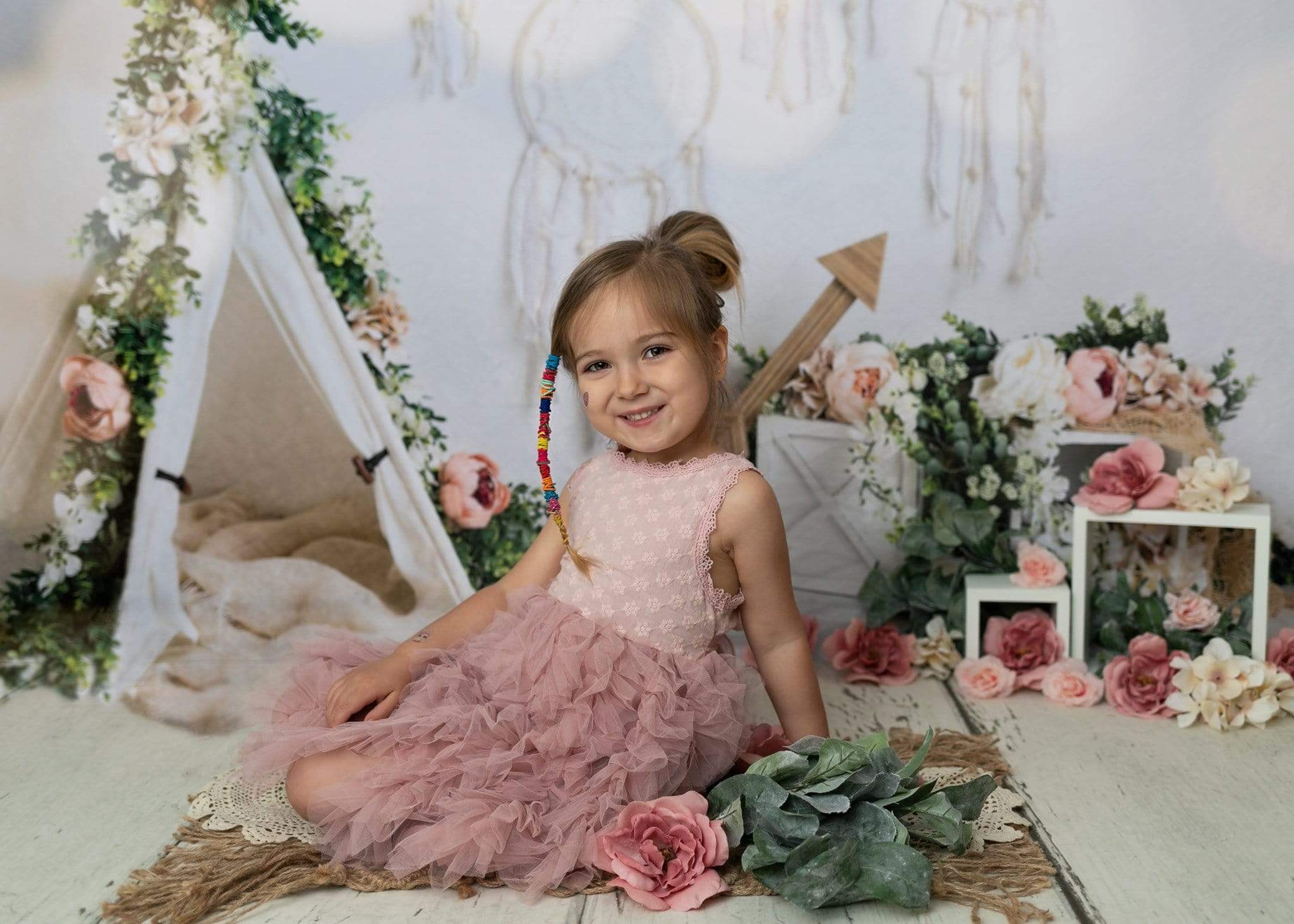 Kate Printemps Boho Tente Fête des mères Toile de fond conçue par Megan Leigh - Kate Backdrop FR