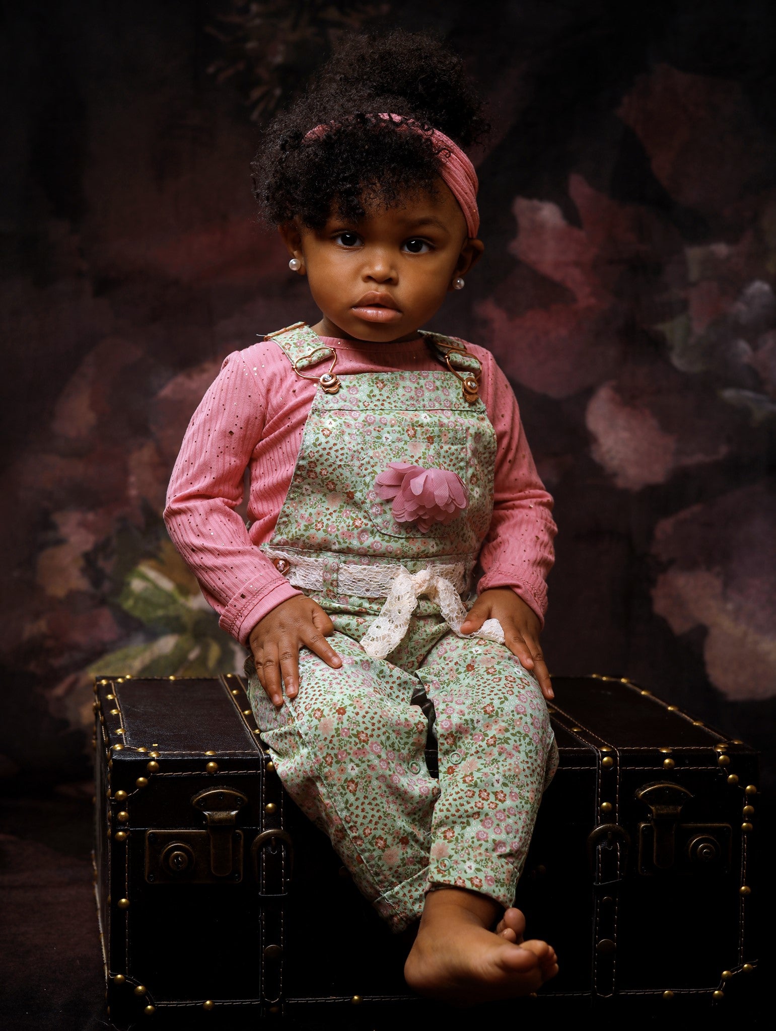 Kate Rose foncé Fleurs Beaux-arts Toile de fond conçue par GQ - Kate Backdrop FR