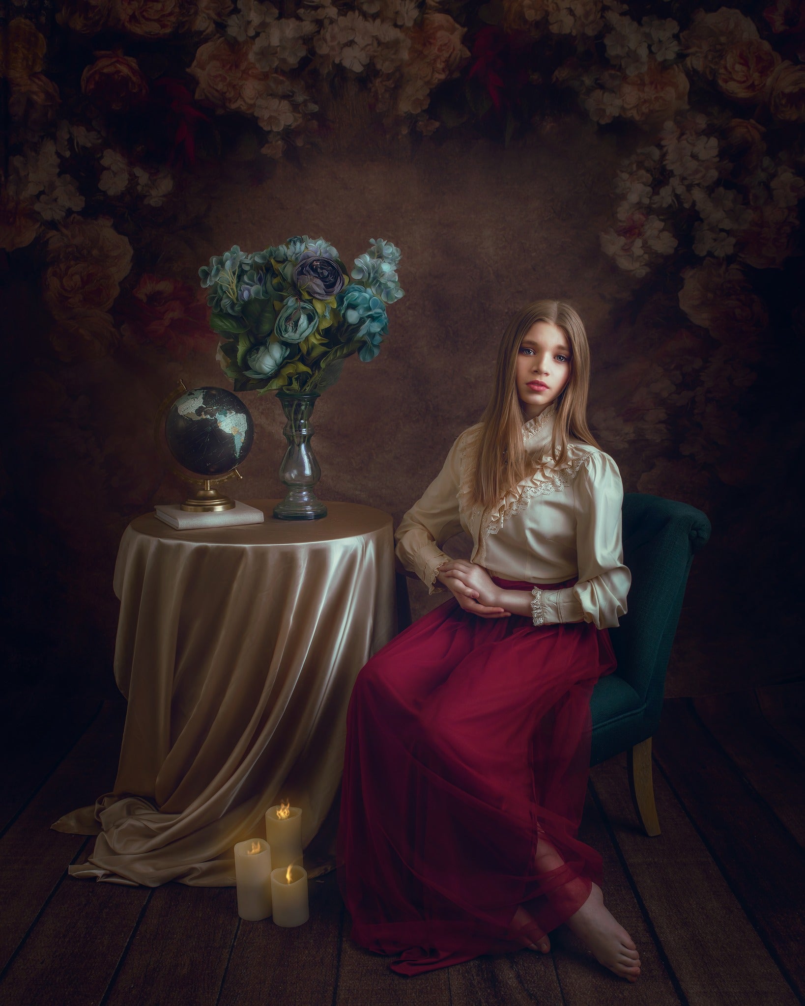 Kate Fleurs Abstrait Marron Toile de fond pour la photographie - Kate Backdrop FR